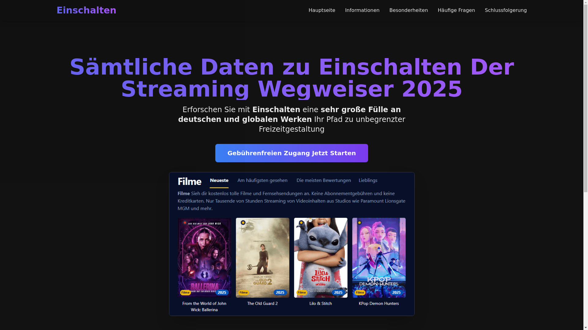 website screenshot of https://einschalten-3rv9.pages.dev/