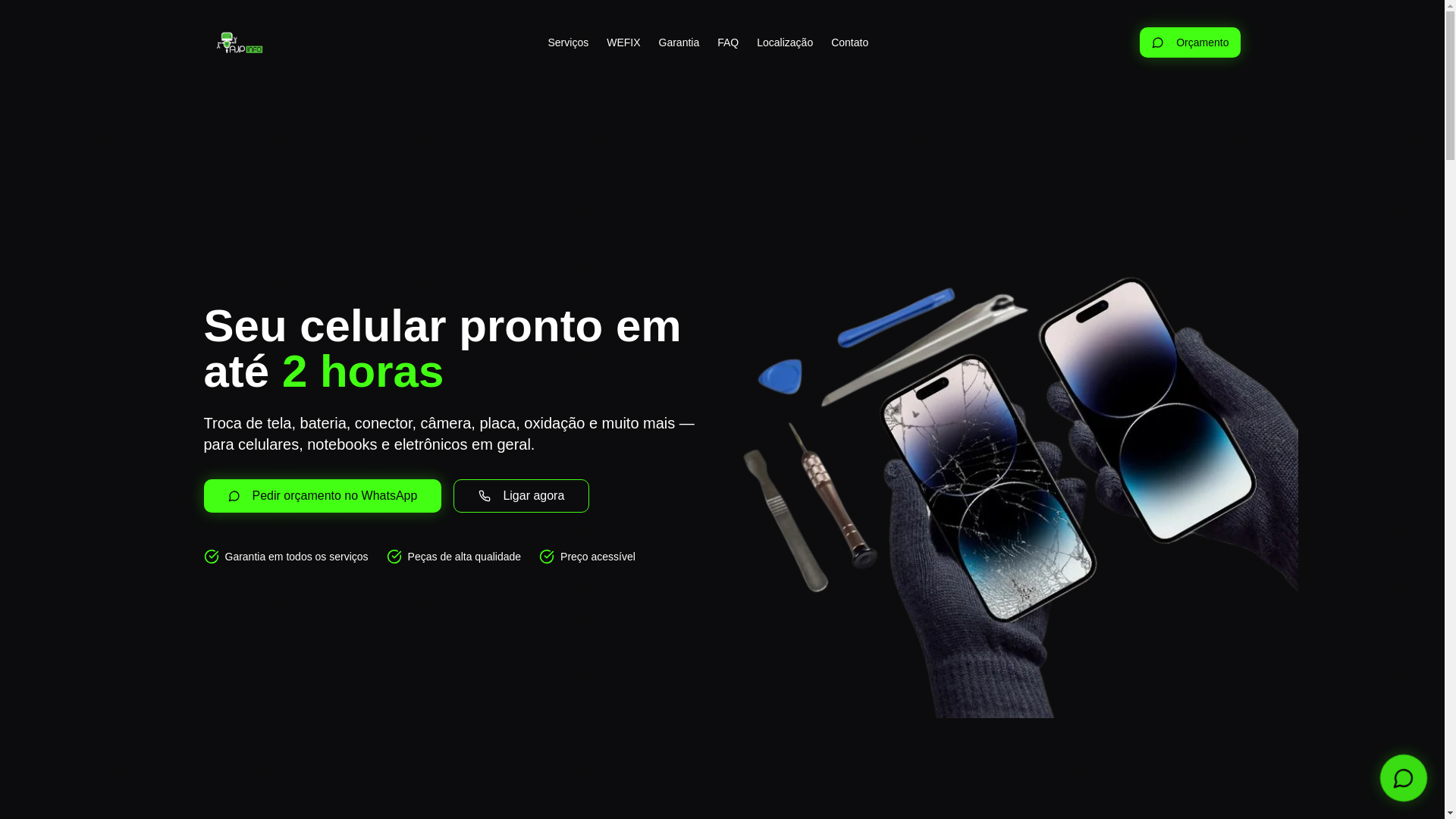 website screenshot of https://ajpinfocell.com.br/