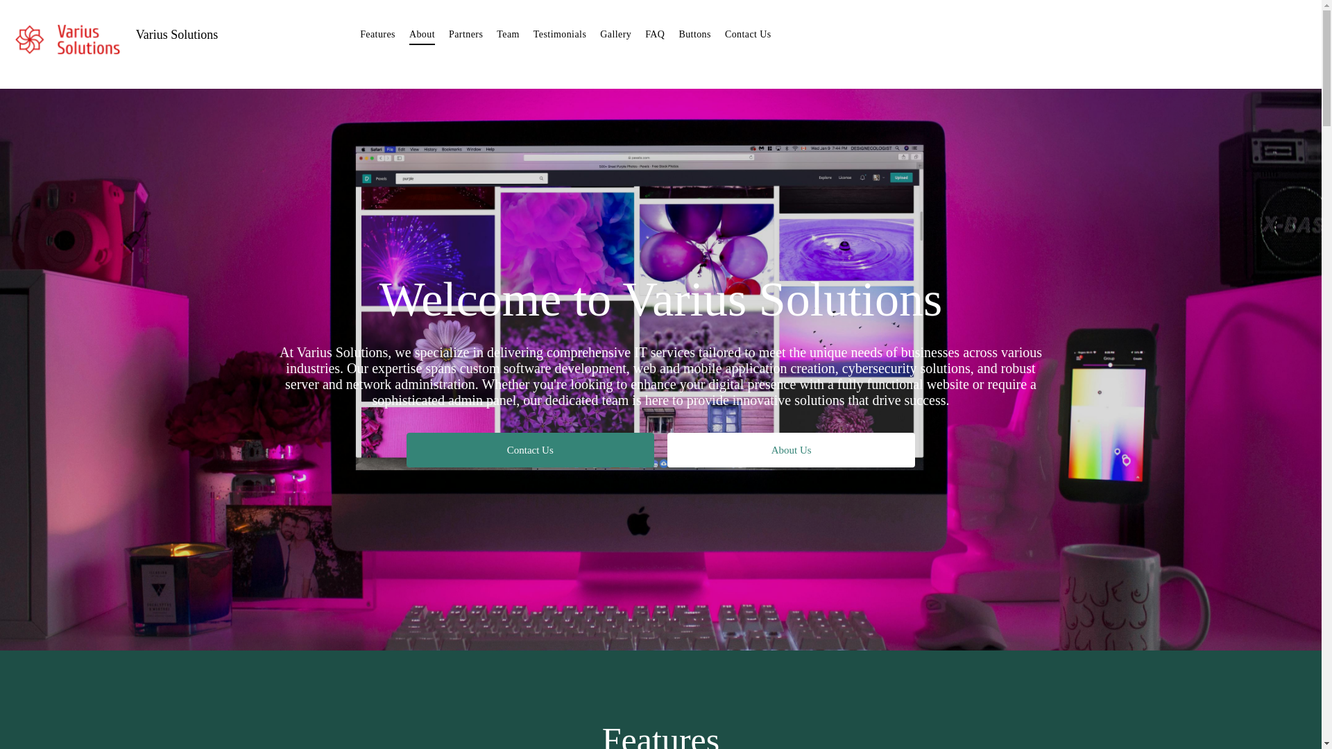 website screenshot of https://varius-solutions.com/
