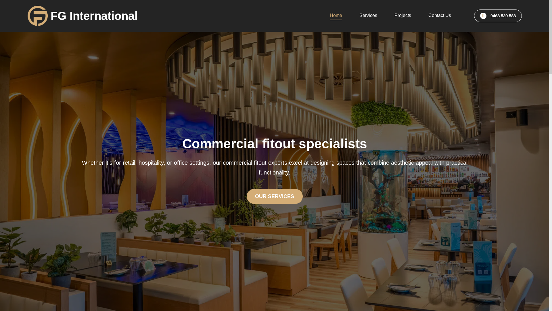 website screenshot of https://fginternationalau.com/