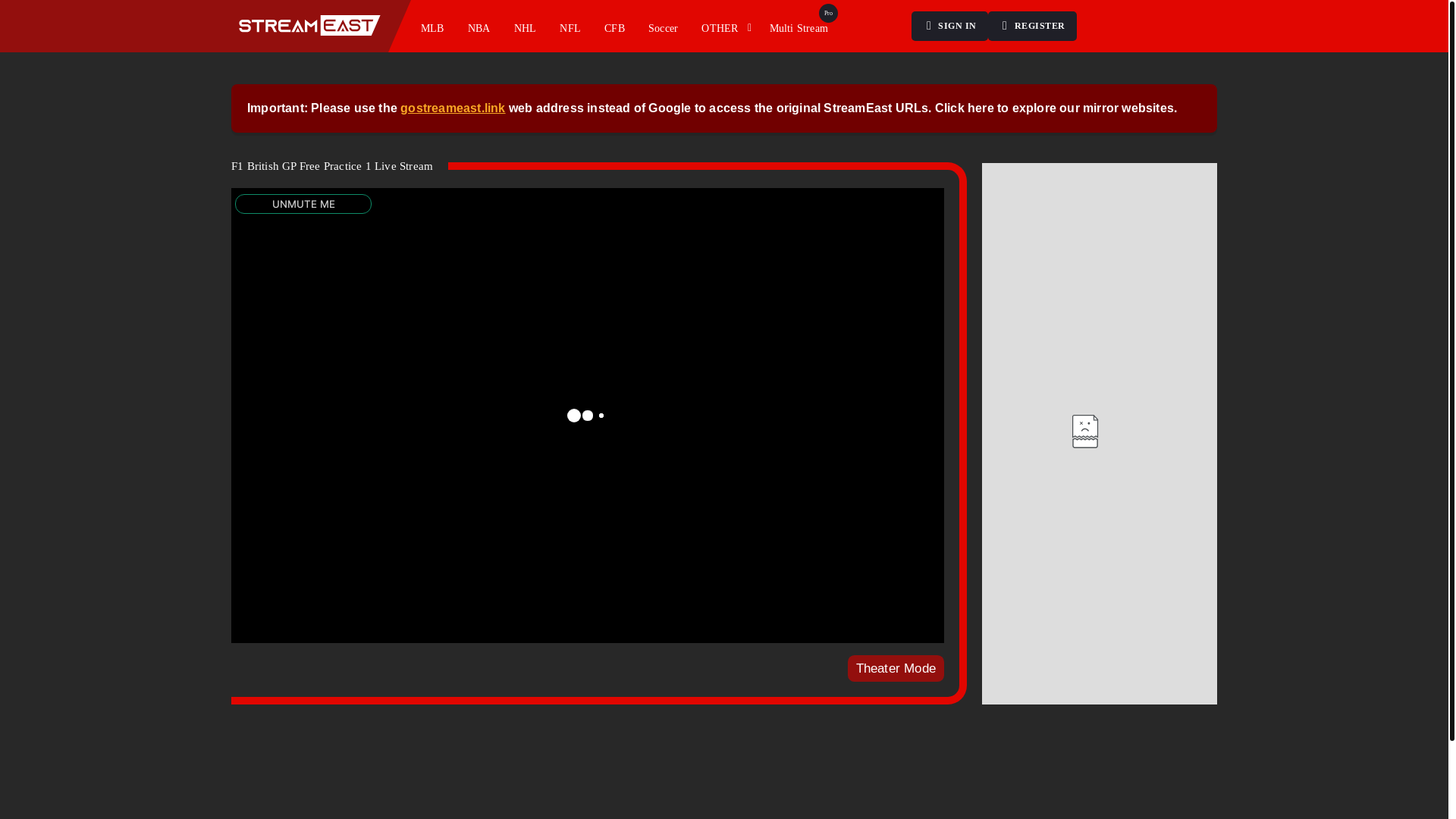 website screenshot of https://www.streameast.sk/f1/f1-british-gp-free-practice-1/
