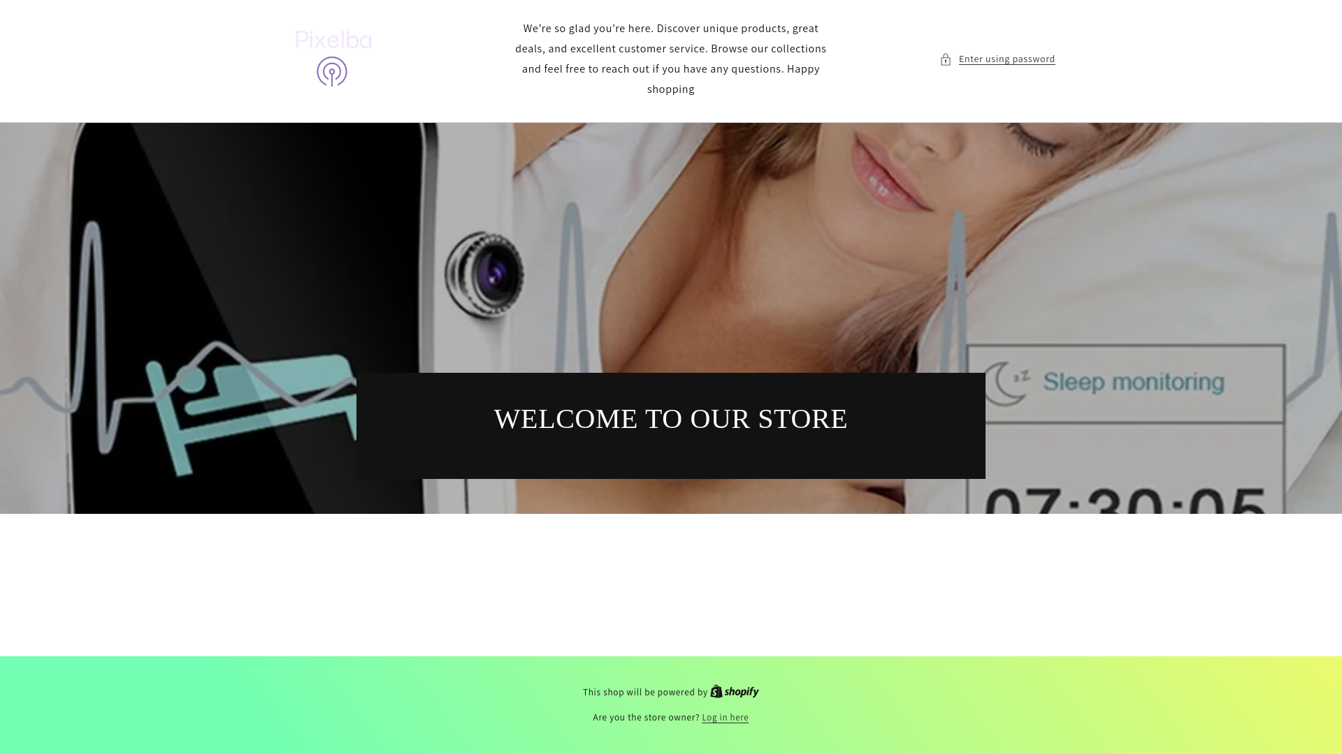 website screenshot of https://pixelbastore.online/