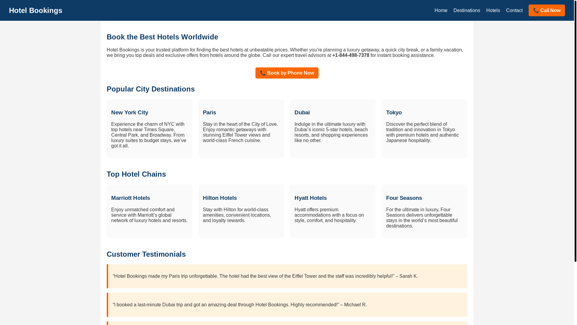 website screenshot of https://hotelbookings.pages.dev/