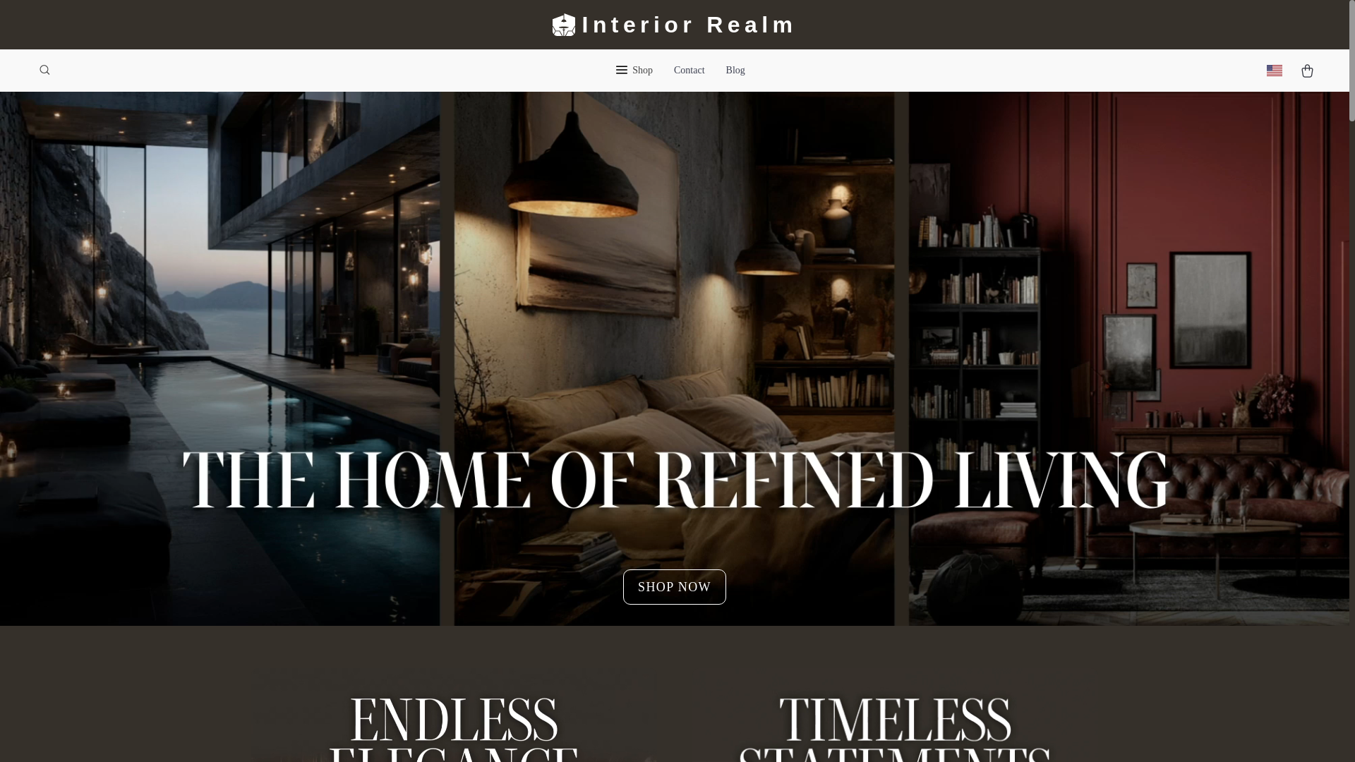 website screenshot of https://interiorrealm.shop/