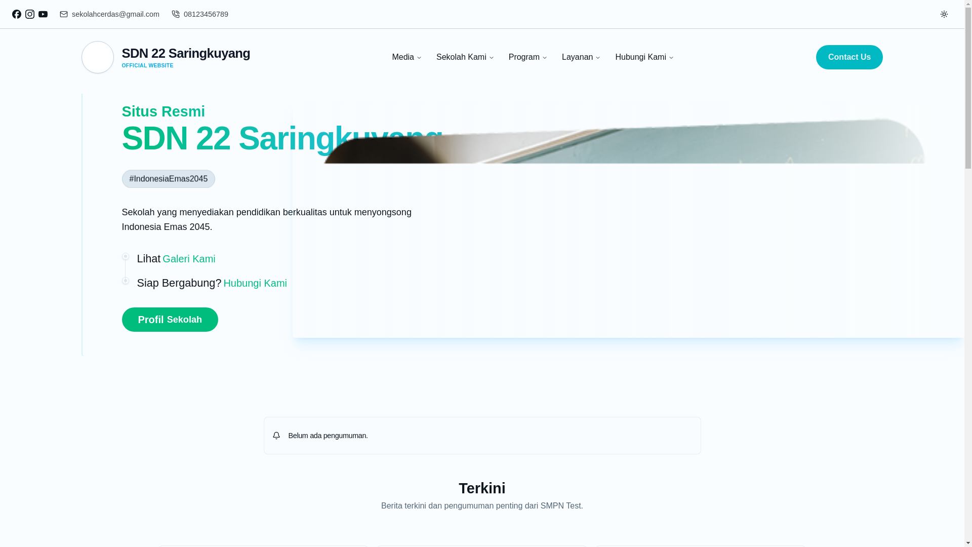 website screenshot of https://sdn22-saringkuyang.sch.id/