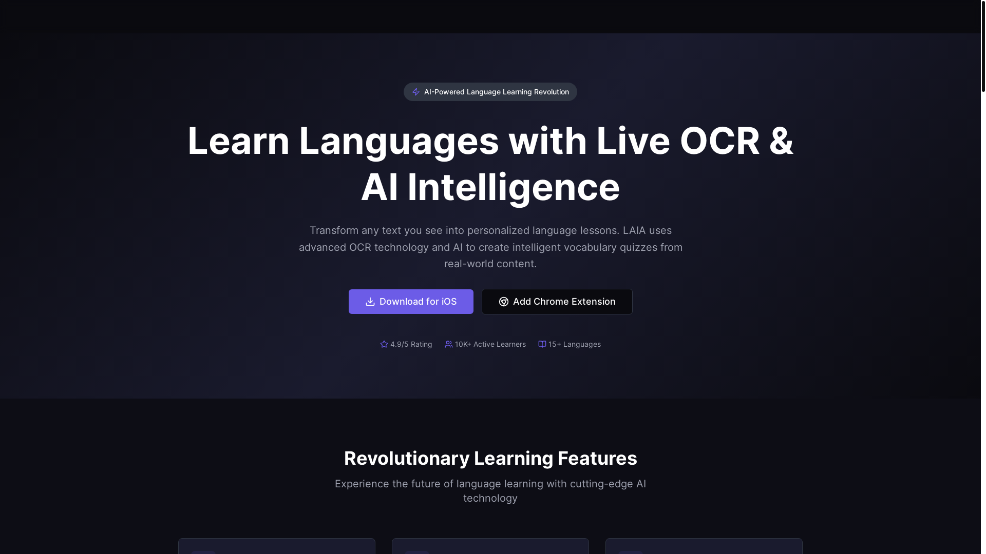 website screenshot of https://laia-landing-page.pages.dev/