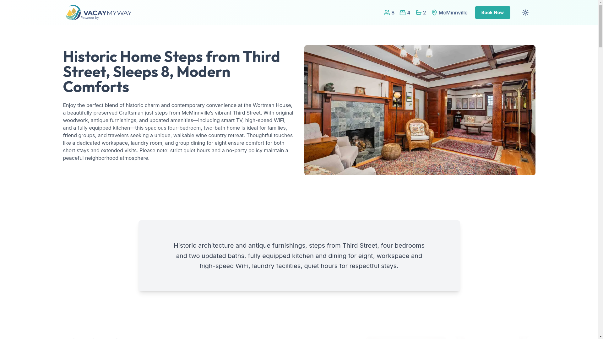 website screenshot of https://mcminnvillecharm.house/