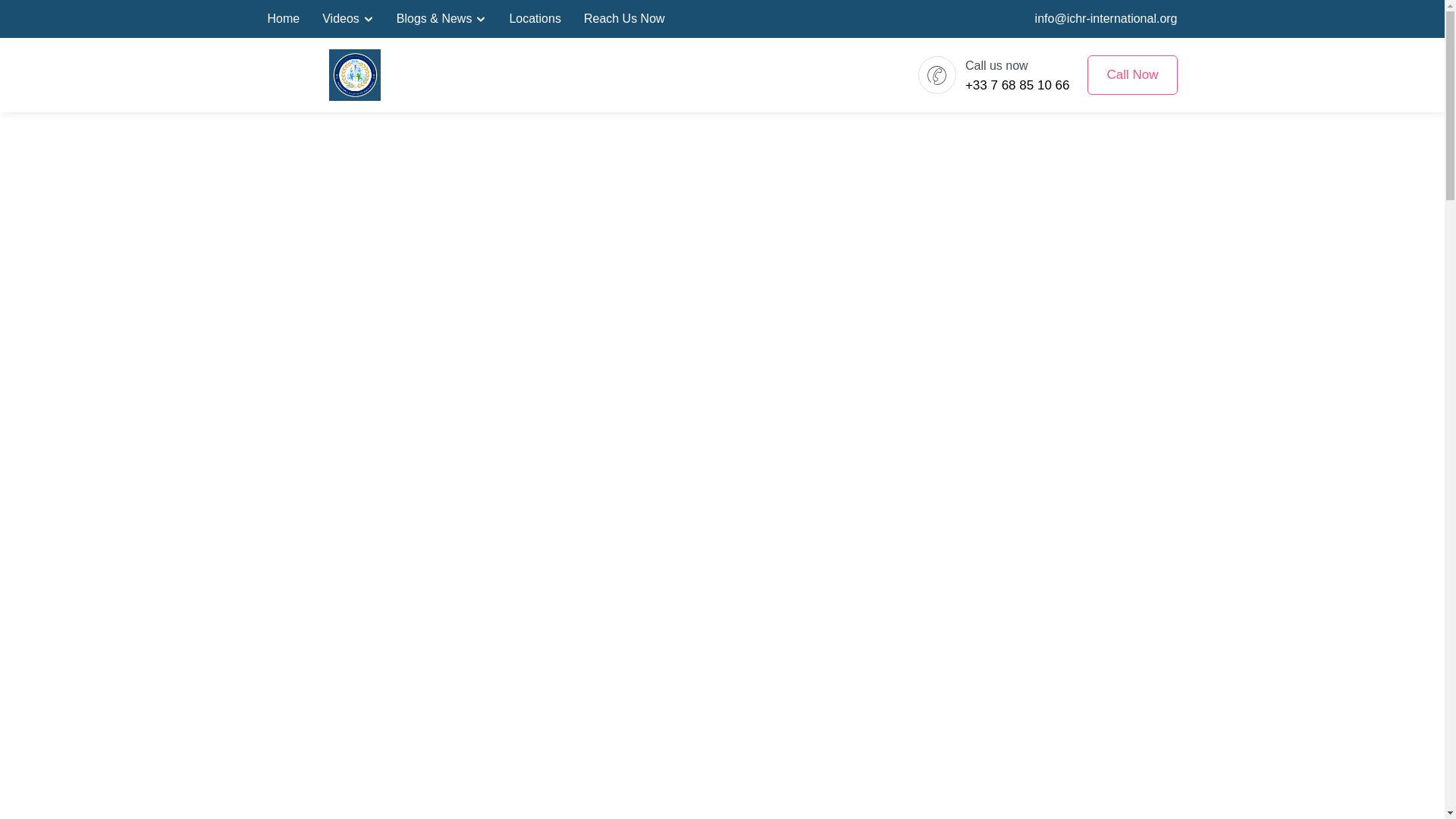 website screenshot of https://ichr-international.org/