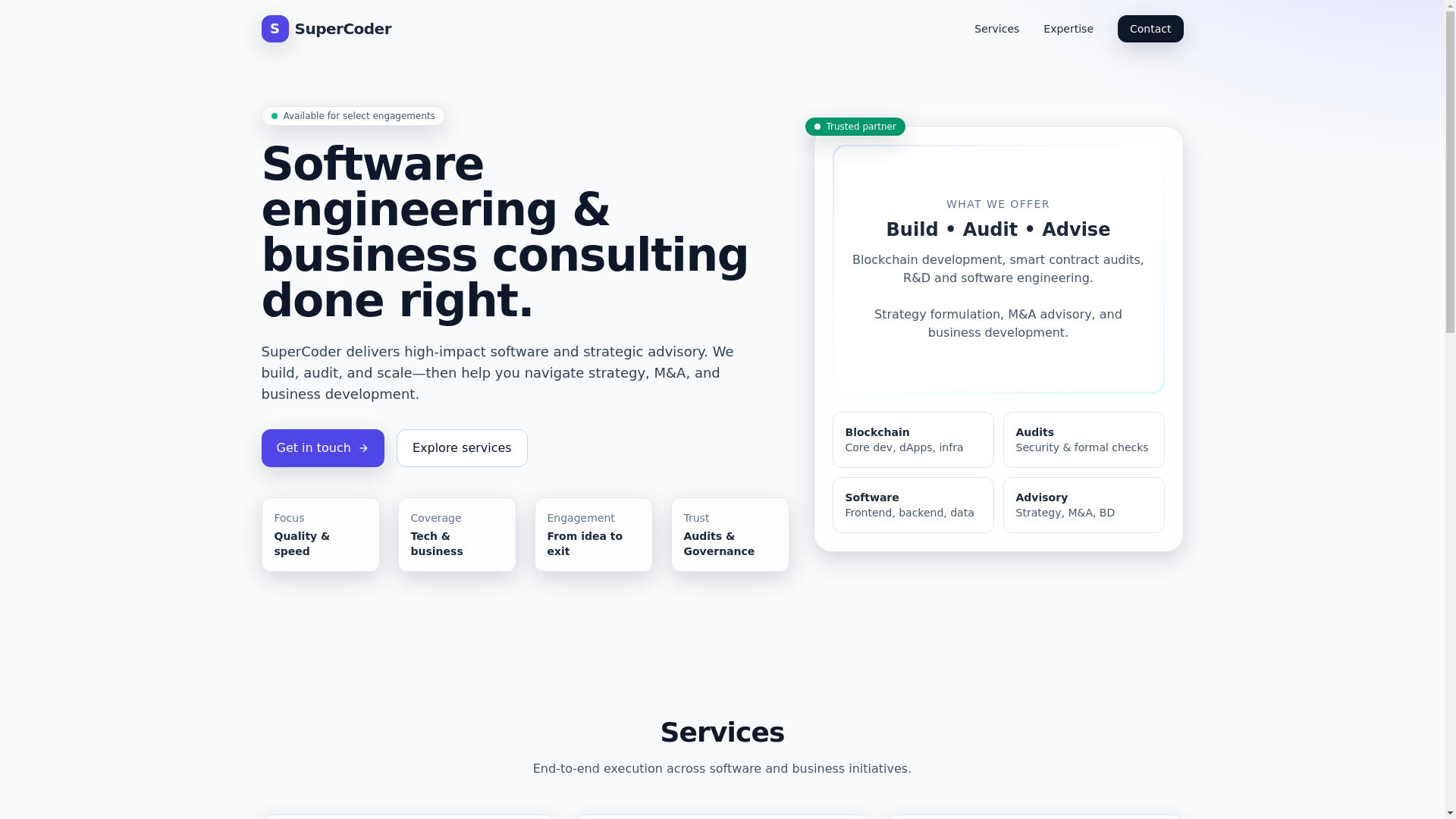 website screenshot of https://supercoder.pages.dev/
