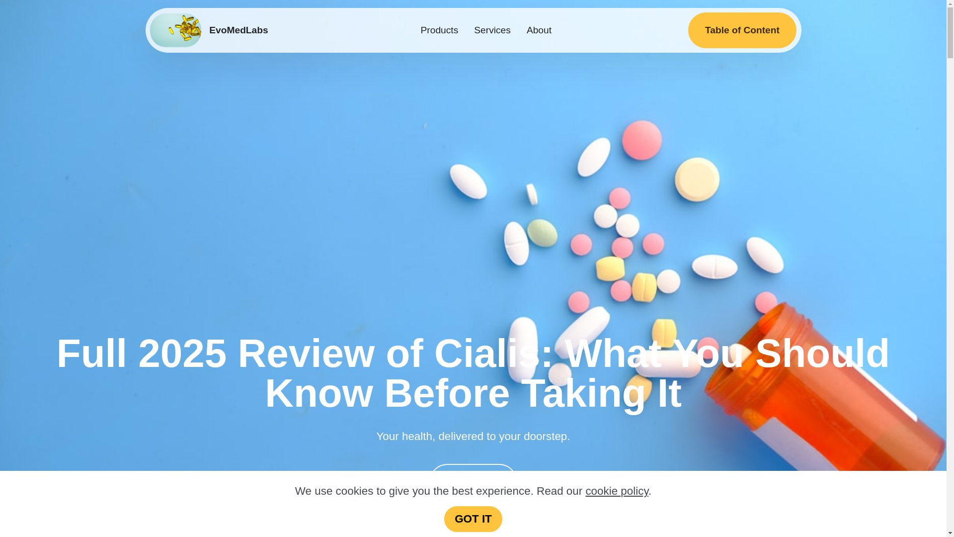 website screenshot of https://evomedlabs.com/