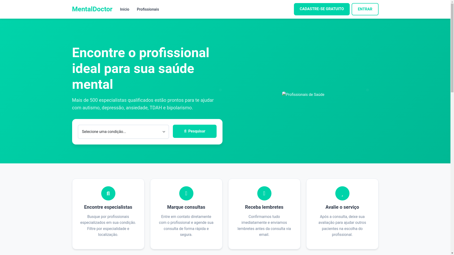 website screenshot of https://mentaldoctor.com.br/