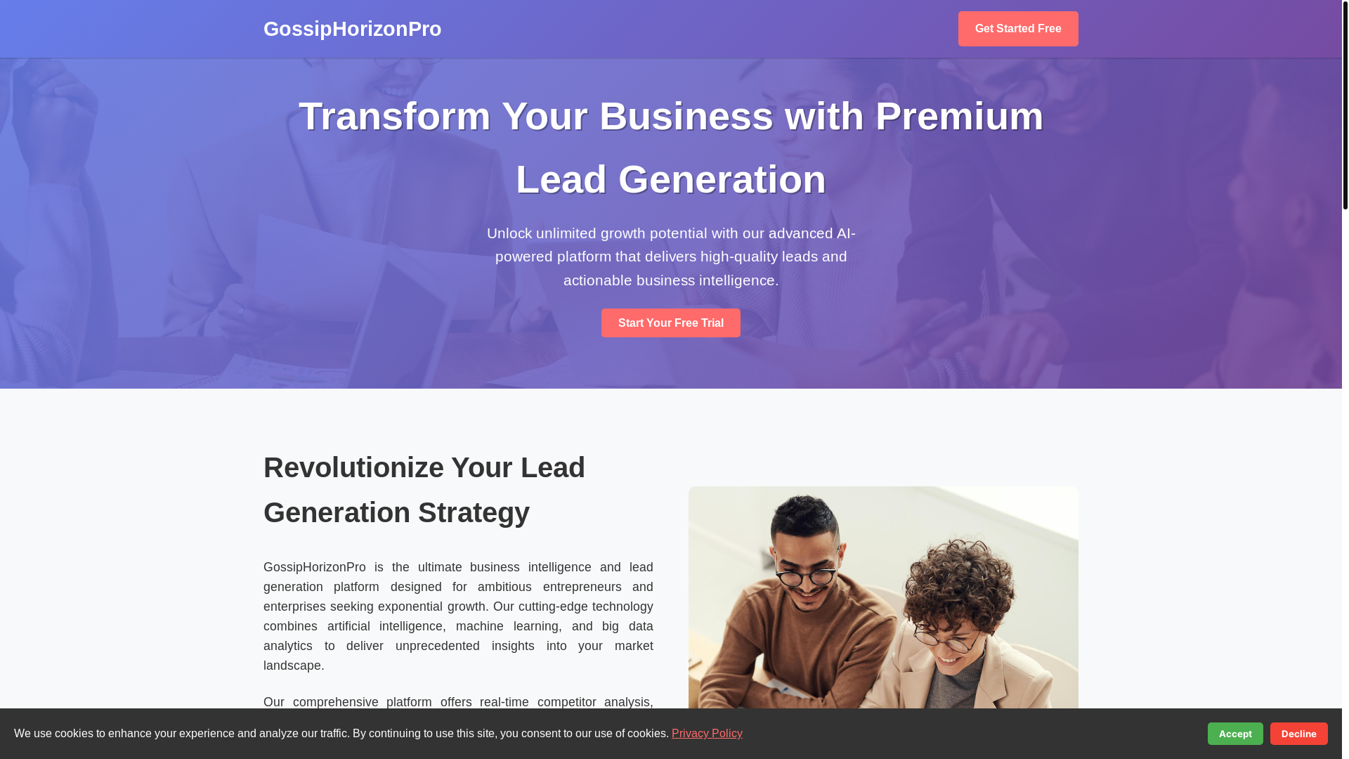 website screenshot of https://gossiphorizonpro.live/