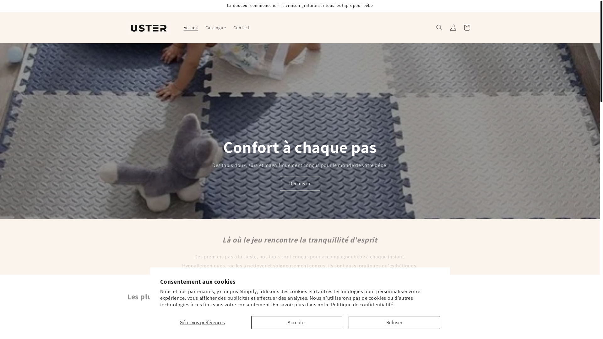 website screenshot of https://uster.store/