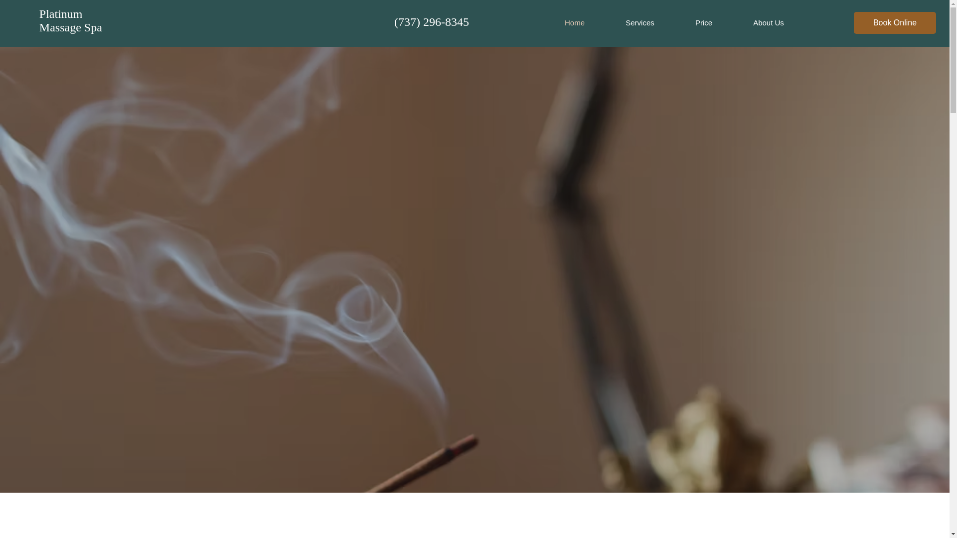 website screenshot of https://platinumassagespa.com/