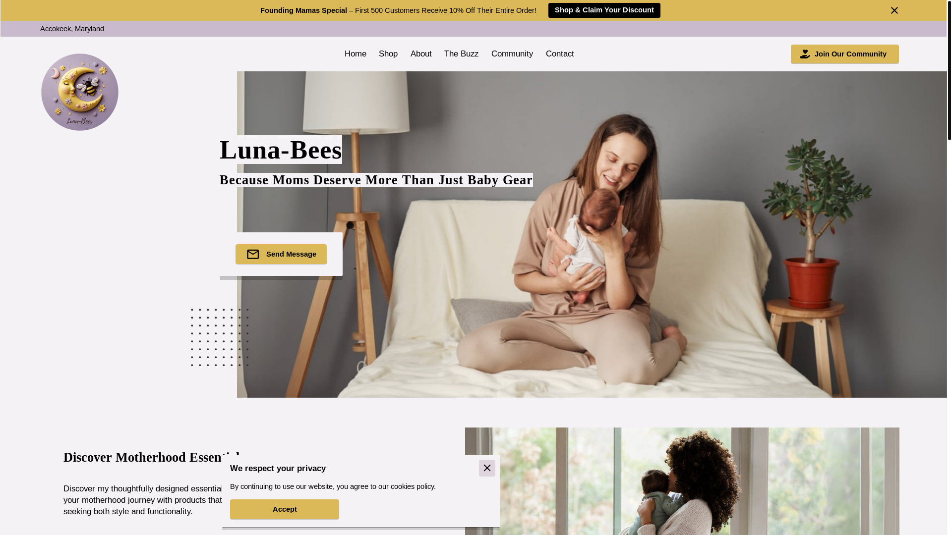 website screenshot of https://lunabeesofficial.com/