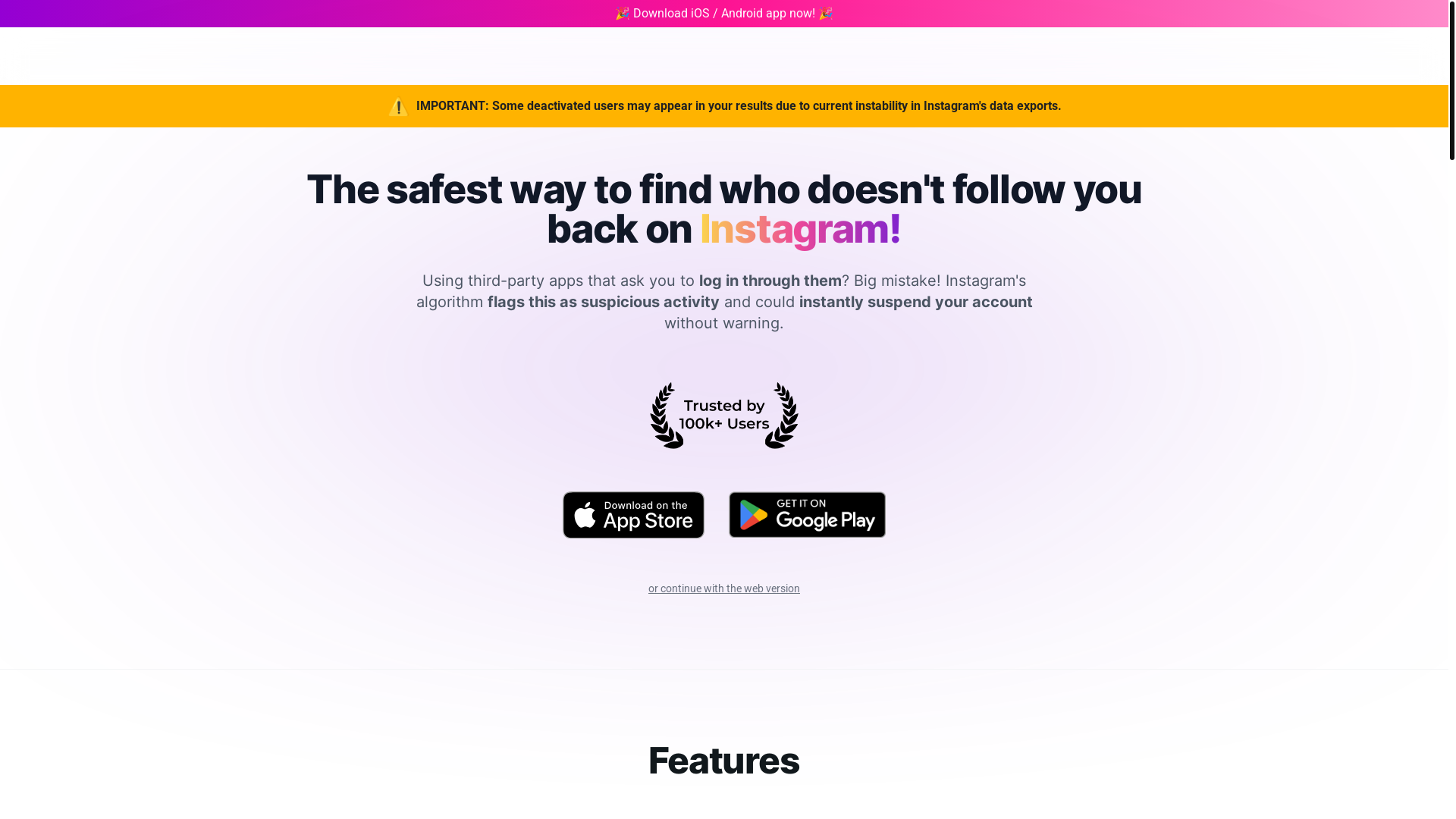 website screenshot of http://nonfollowers.com/