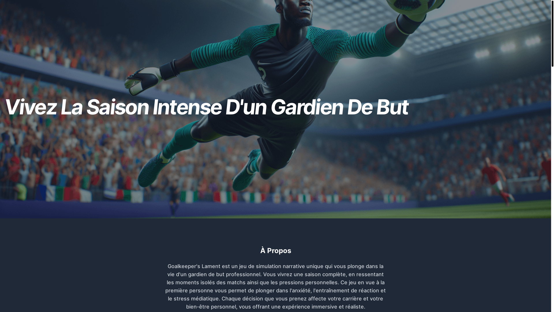 website screenshot of https://goalkeeperslament.com/