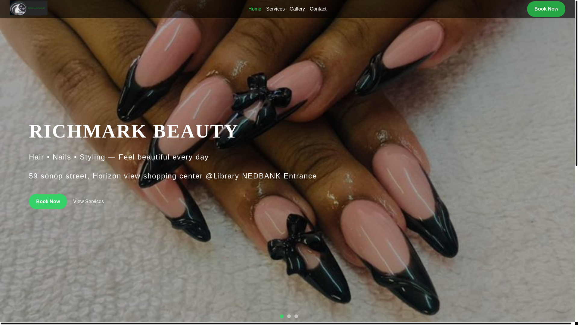 website screenshot of https://richmarkbeauty.co.za/