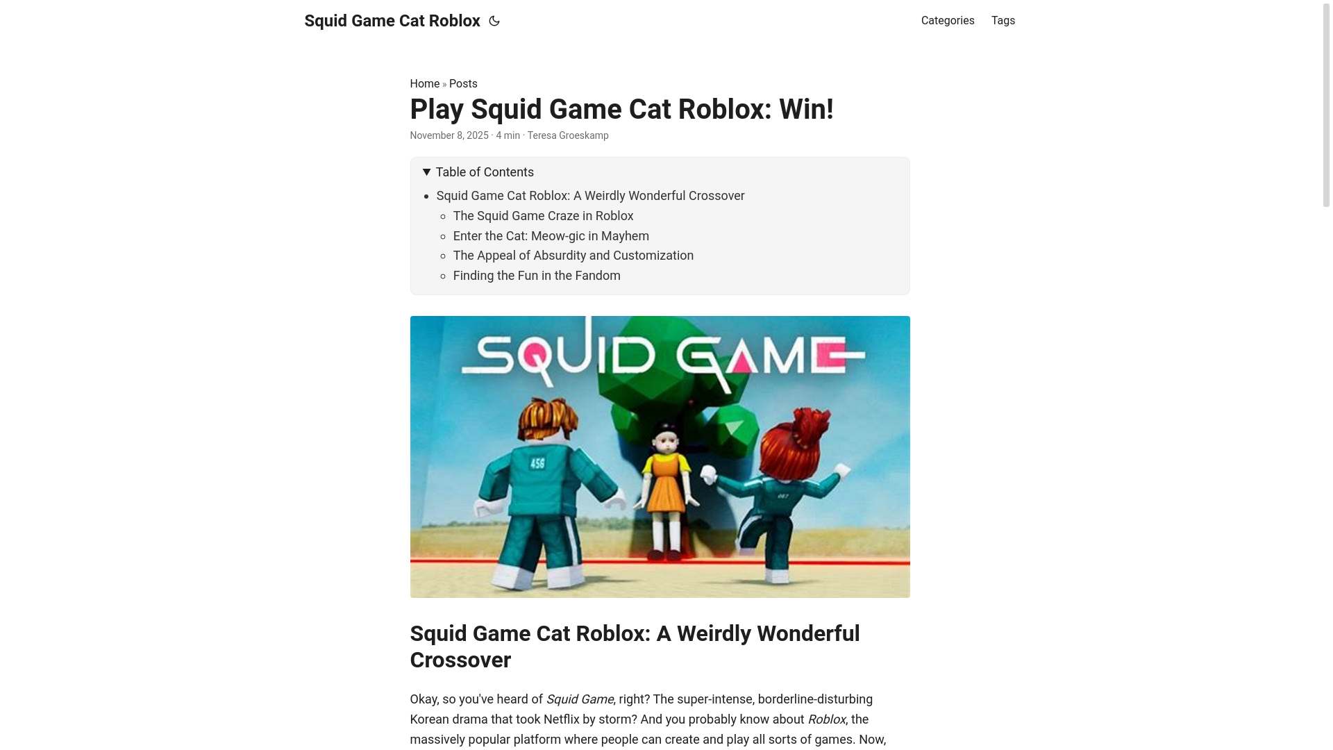 website screenshot of https://squid-game-cat-roblox.pages.dev/