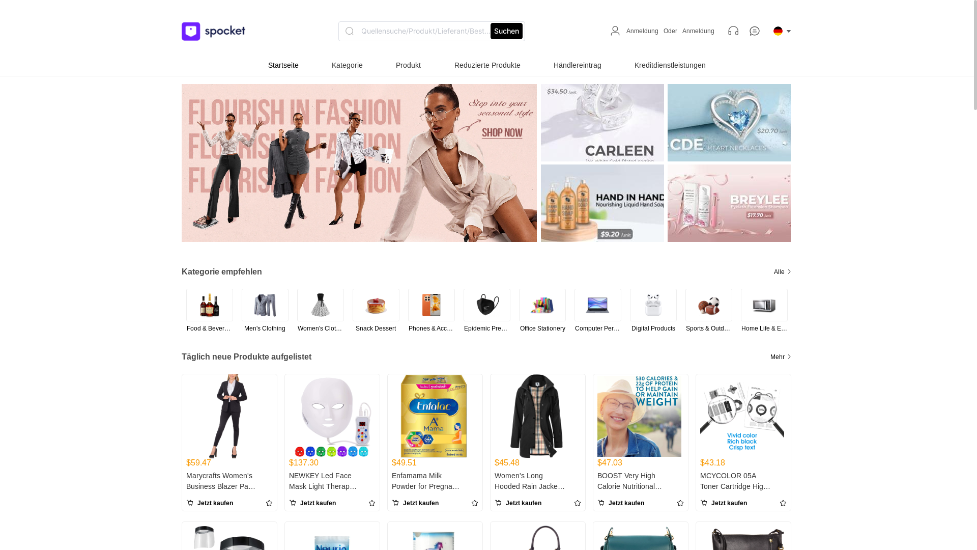 website screenshot of https://spocketo.shop/