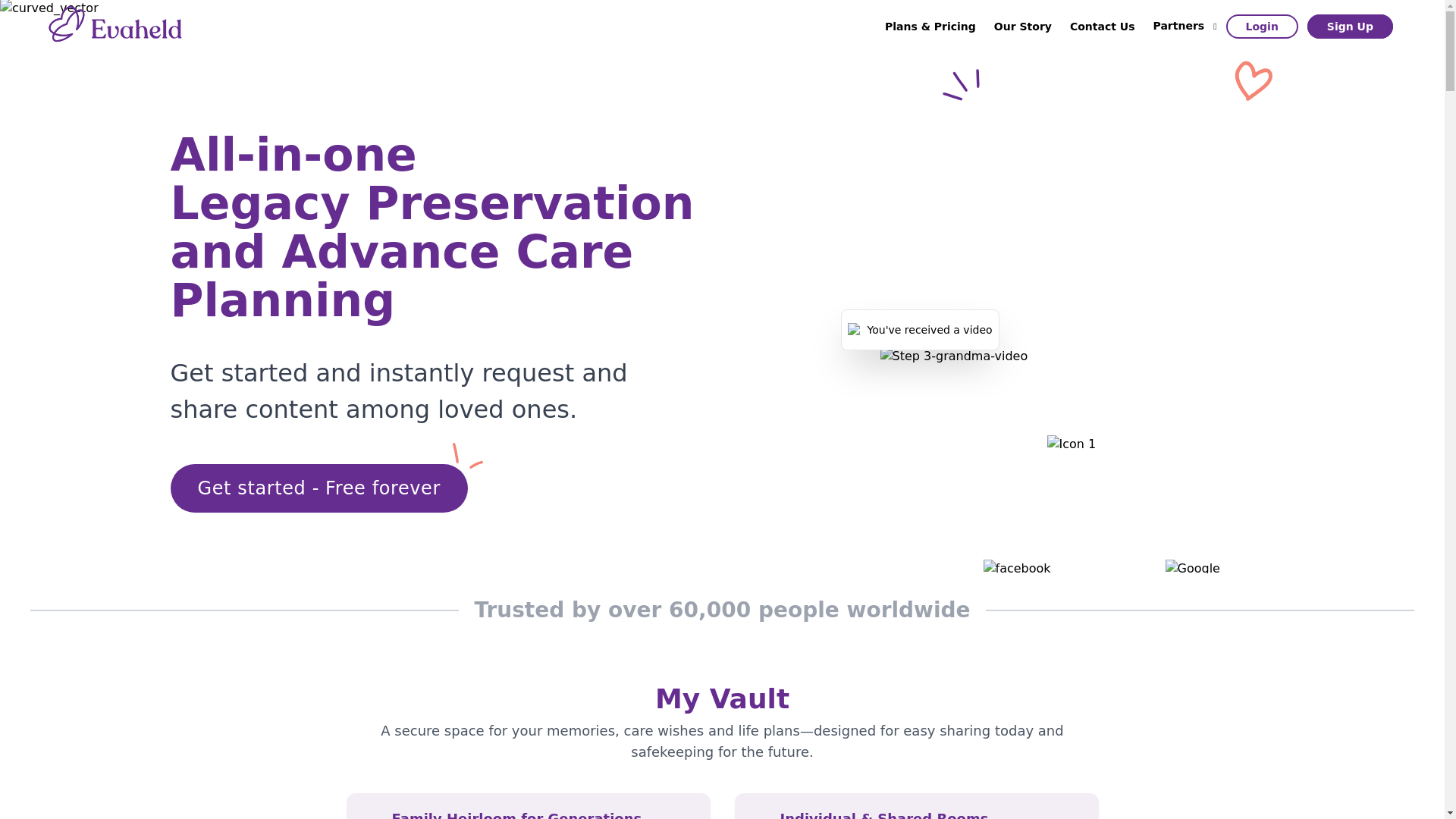 website screenshot of https://evaheld-legacy.com/