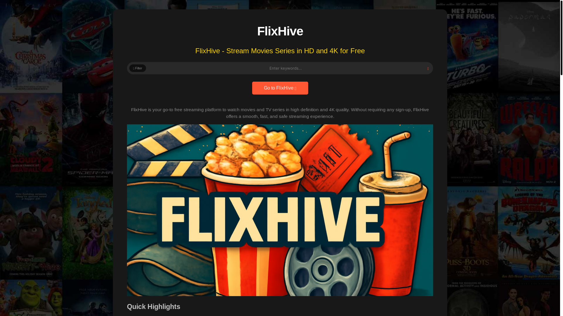 website screenshot of https://flixhive.watch/