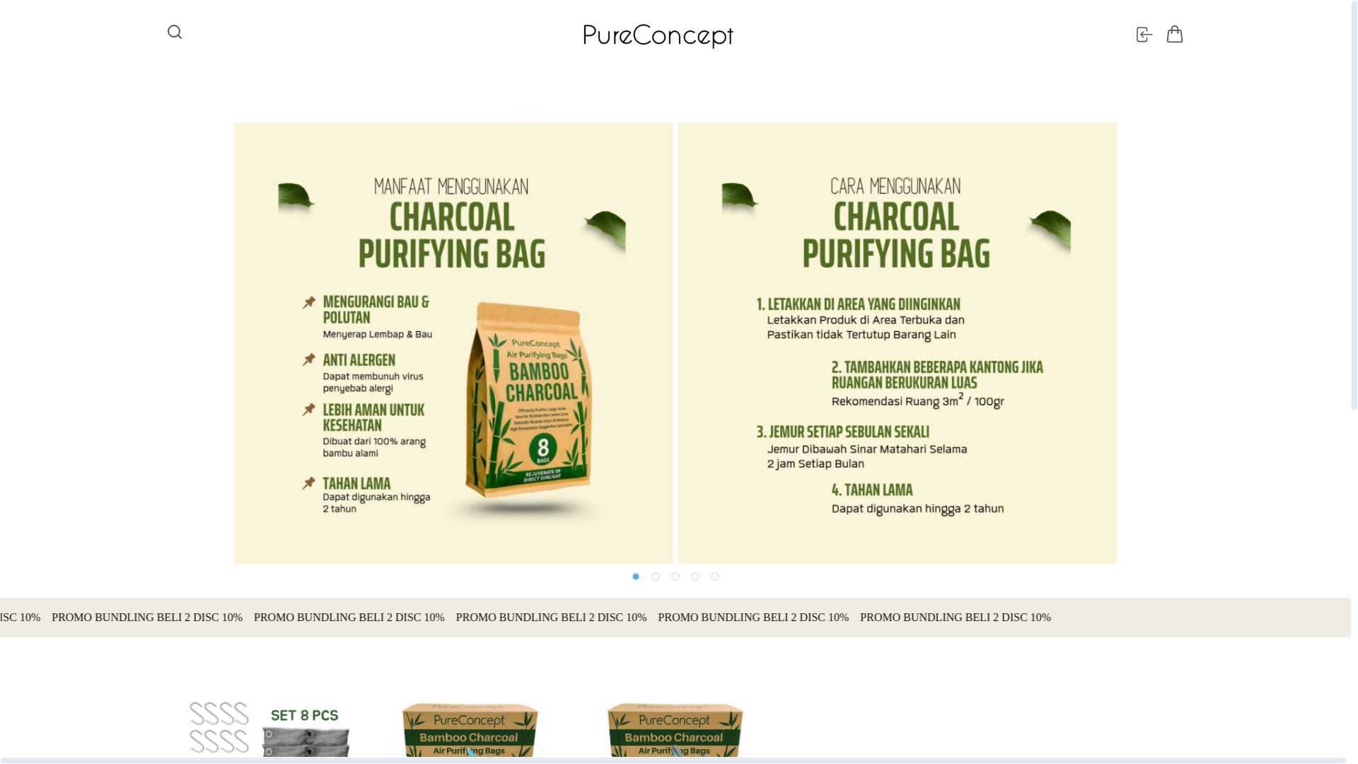 website screenshot of https://pureconcept.id/