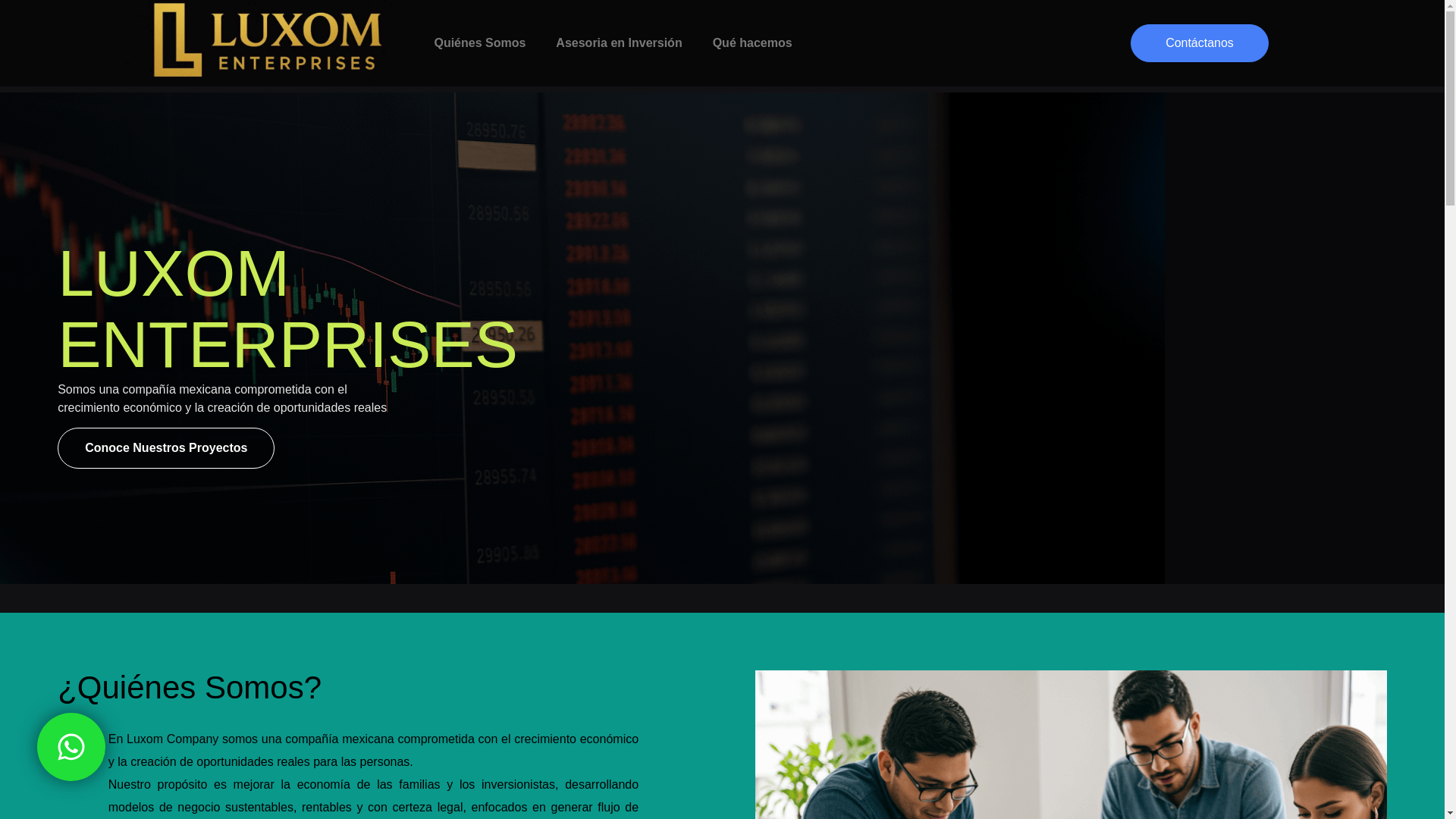 website screenshot of https://luxom.com.mx/
