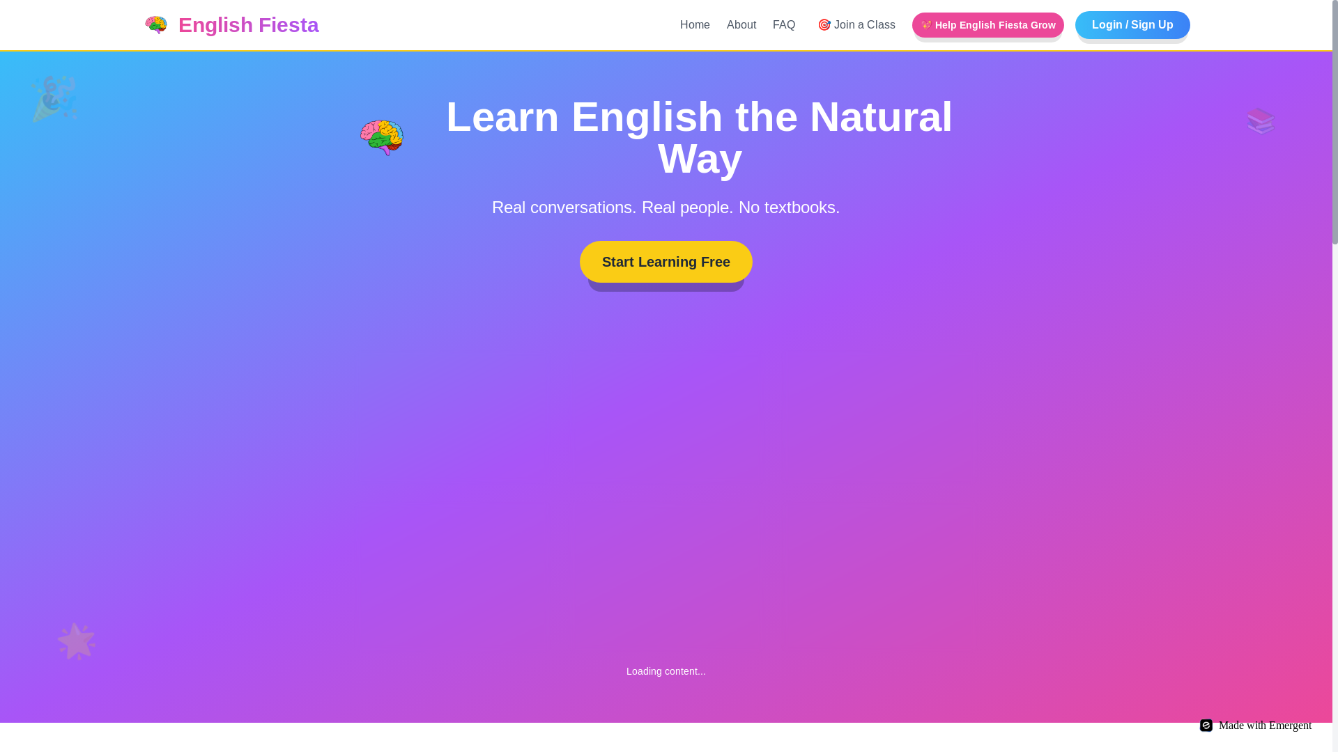 website screenshot of https://fiestaenglish.com/