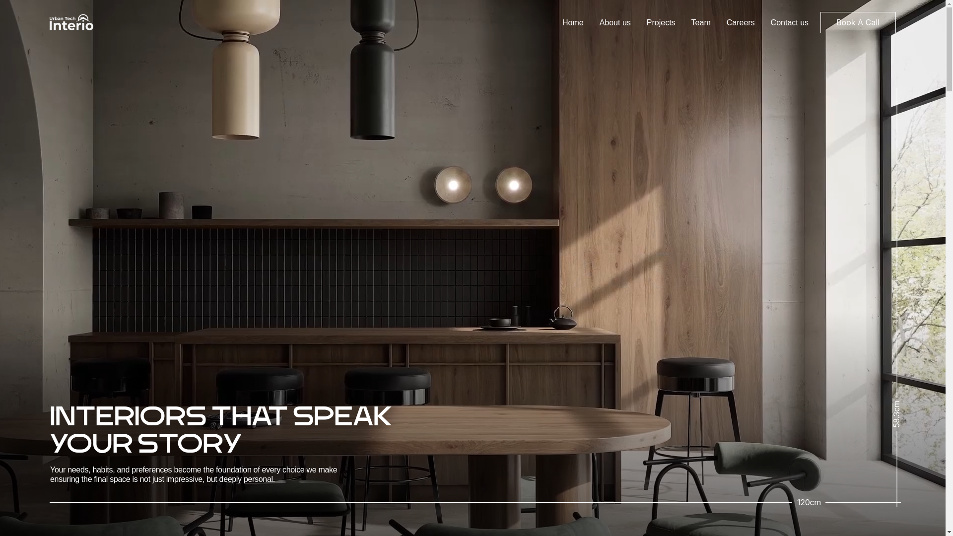 website screenshot of https://urbantechinterio.in/