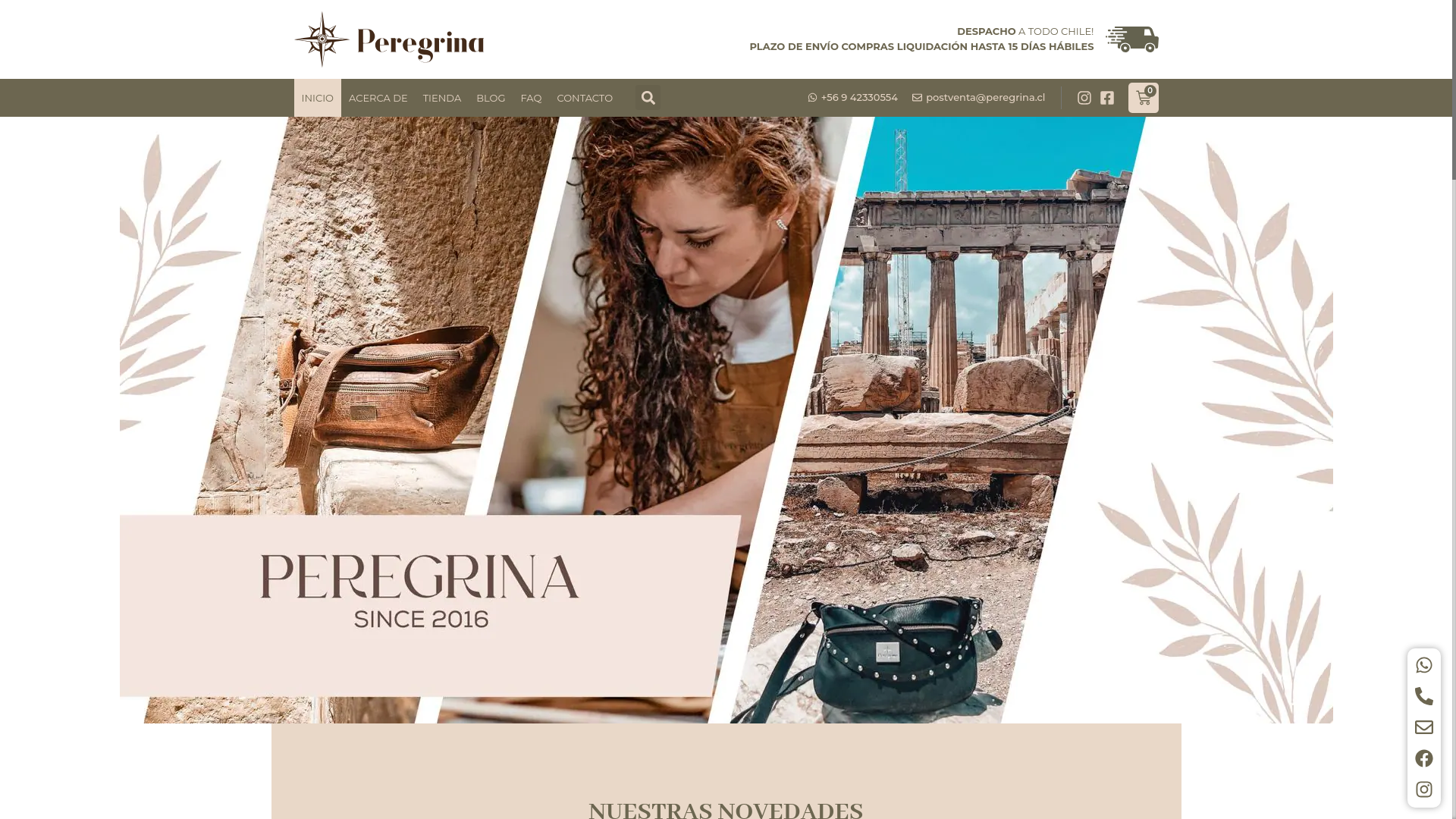 website screenshot of https://soyperegrina.es/