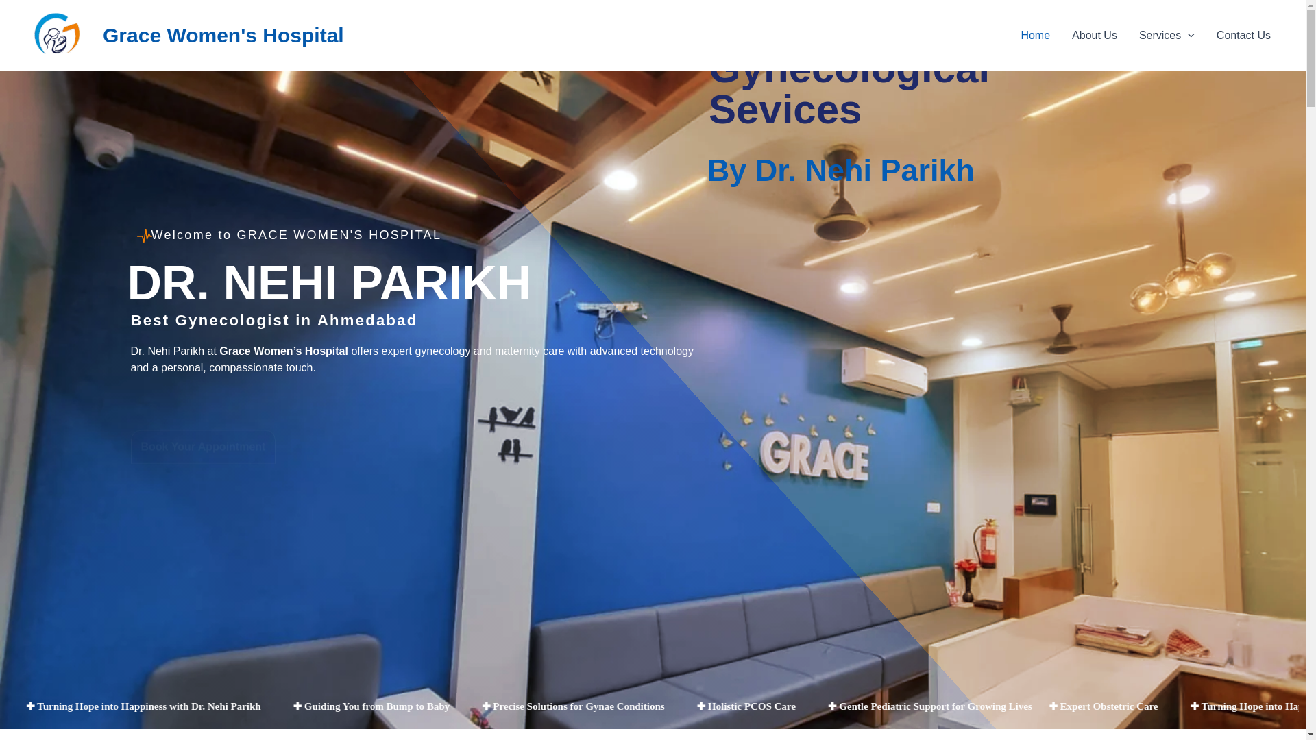 website screenshot of https://gracewomenshospital.in/