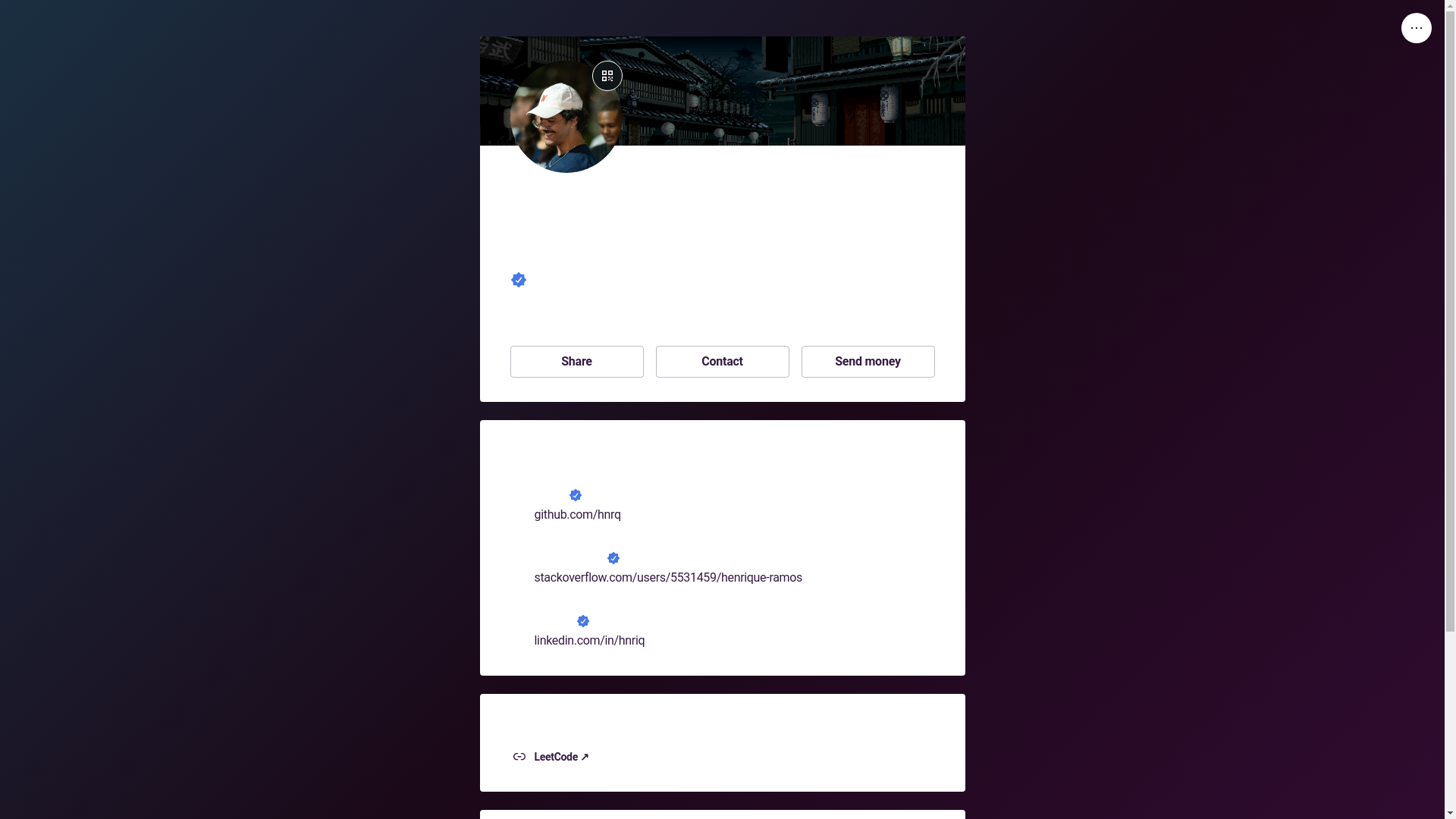 website screenshot of https://hnrq.link/