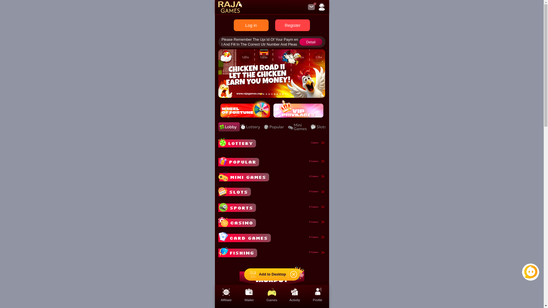 website screenshot of https://rajagame01.site/