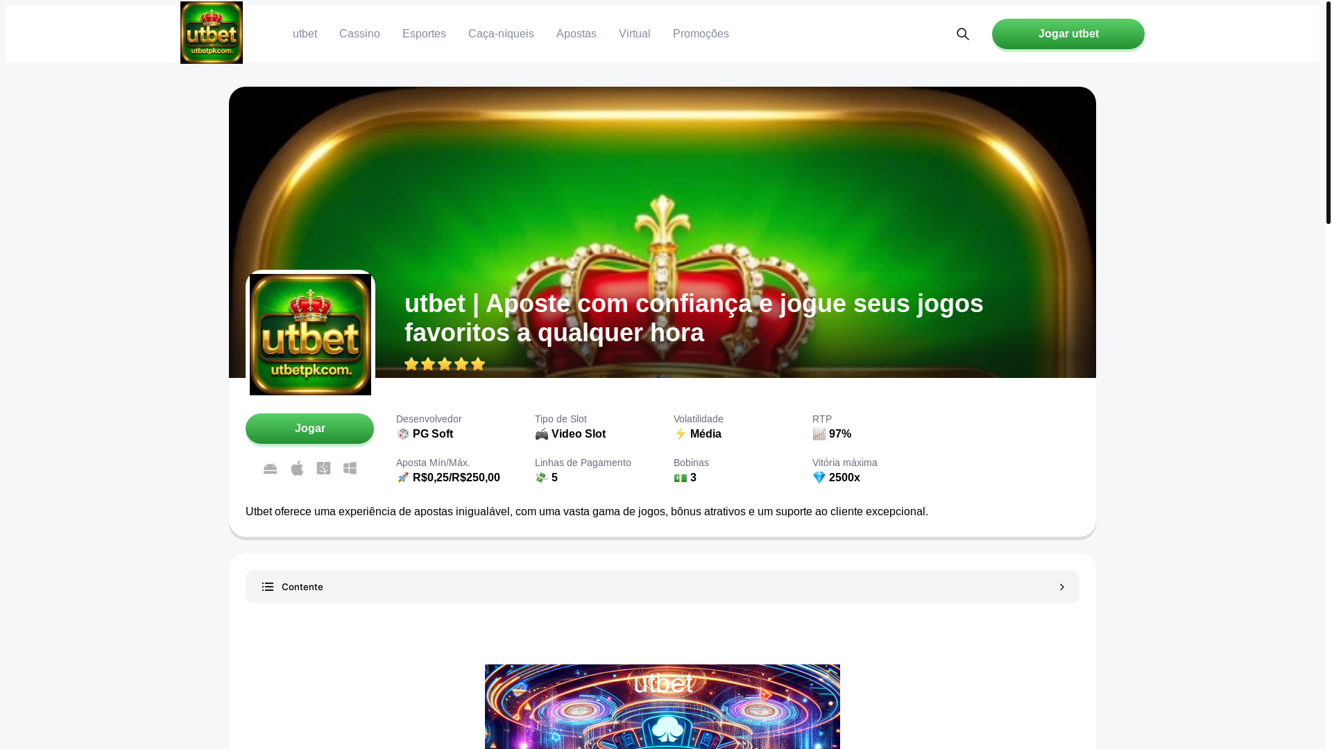 website screenshot of https://utbetpk.com/
