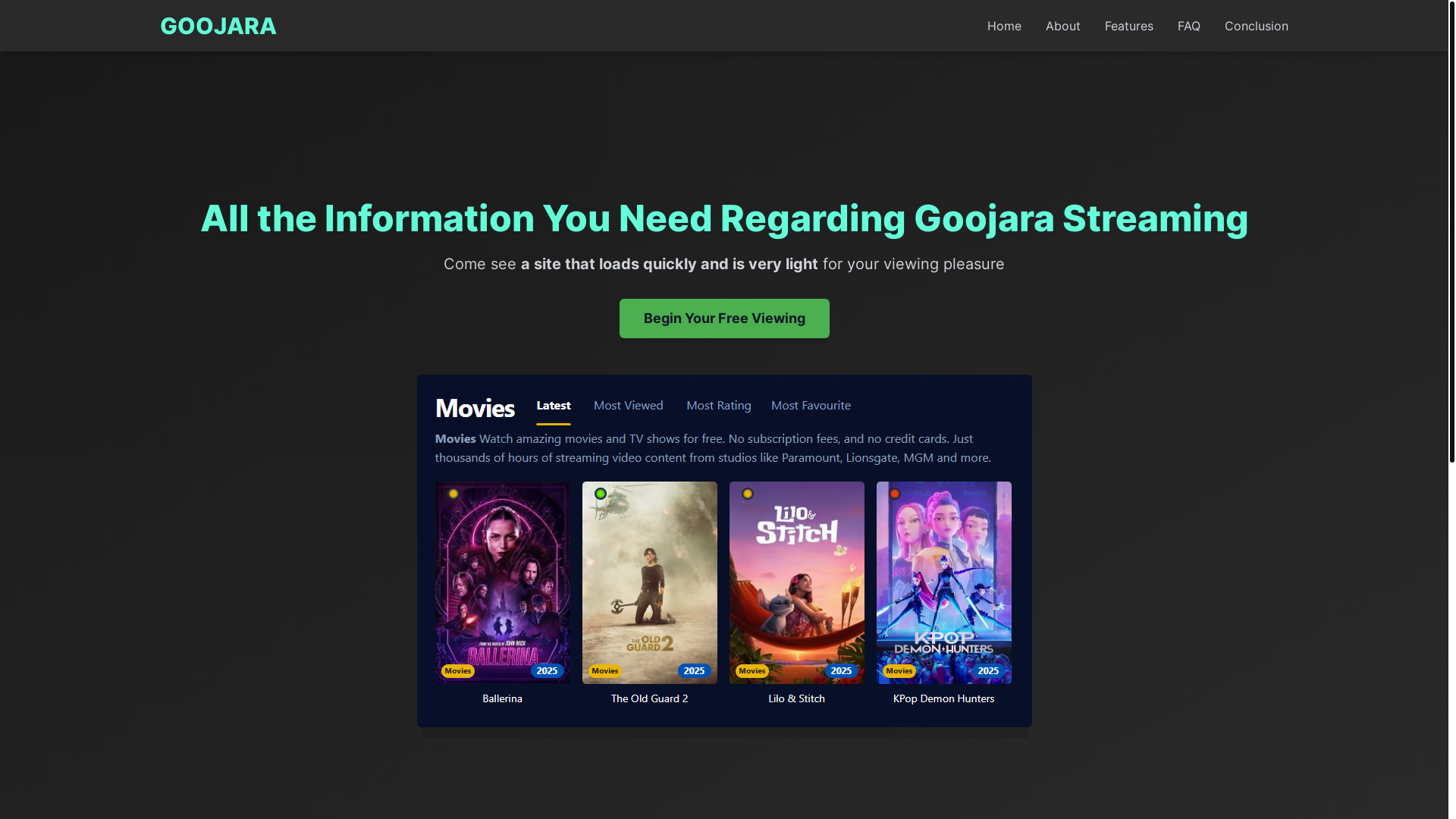 website screenshot of https://goojara-te87.pages.dev/