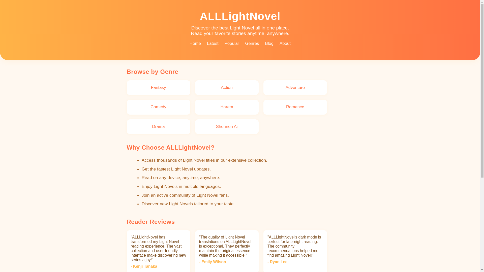 website screenshot of https://allightnovel.pages.dev/