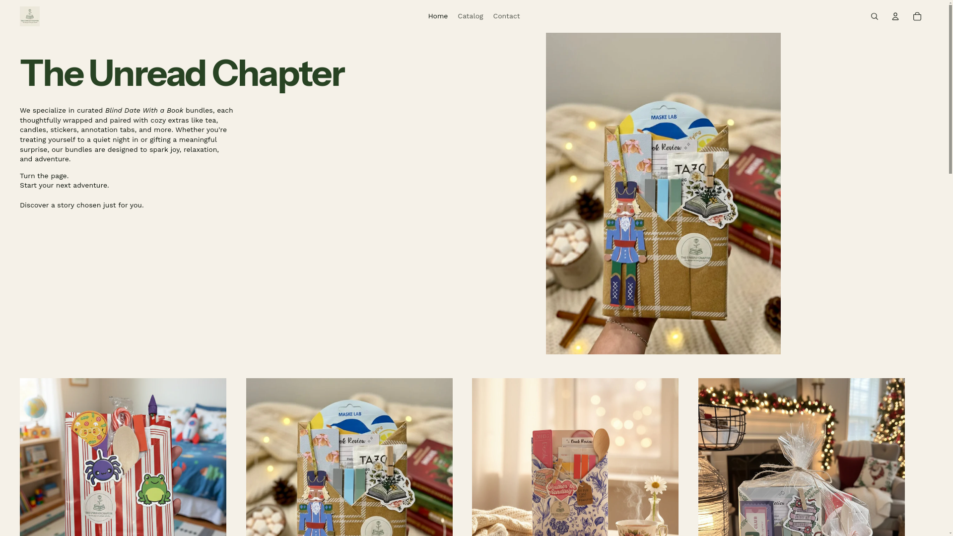 website screenshot of https://theunreadchapter.com/