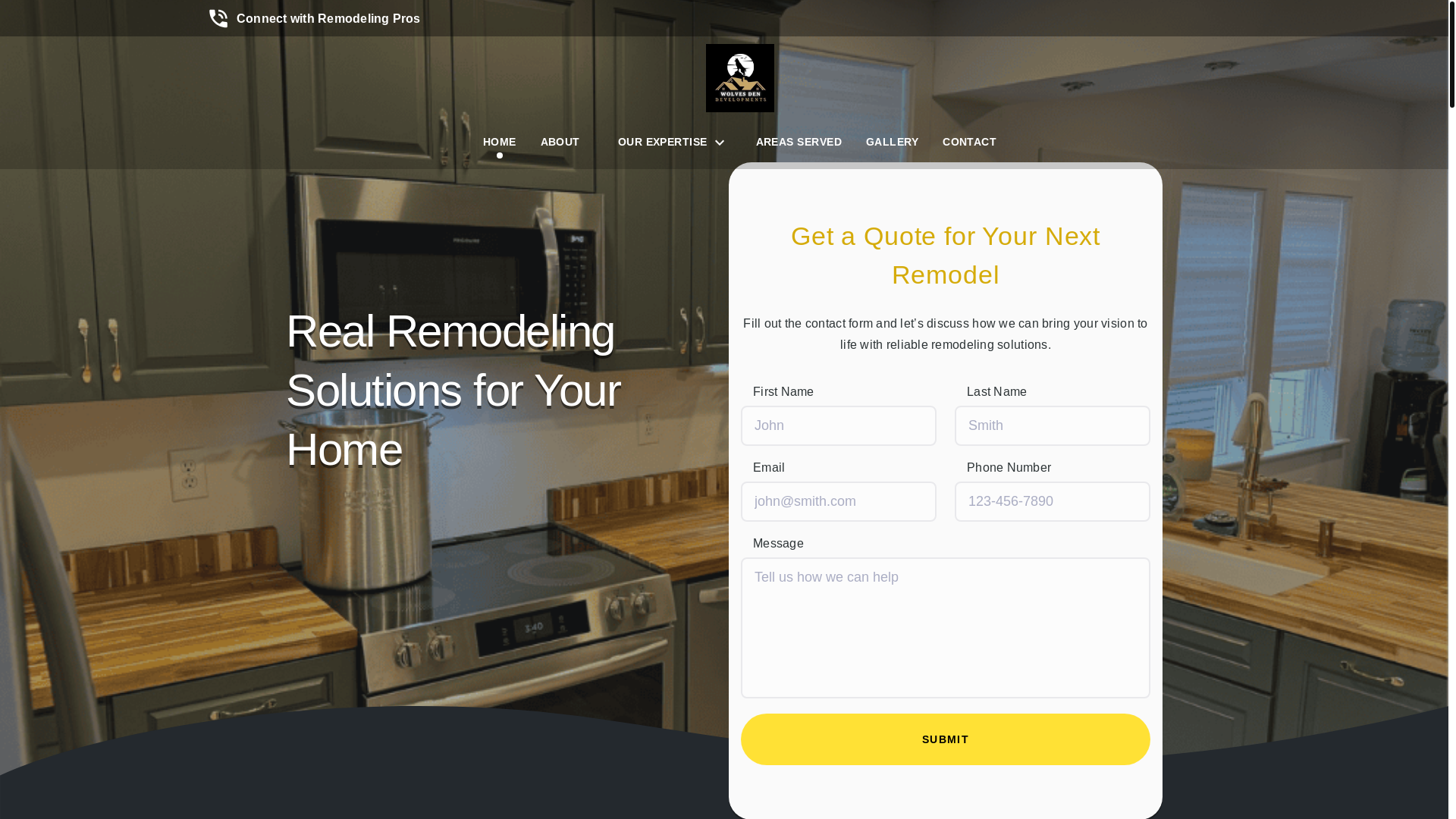 website screenshot of https://wolvesdendevelopments.com/