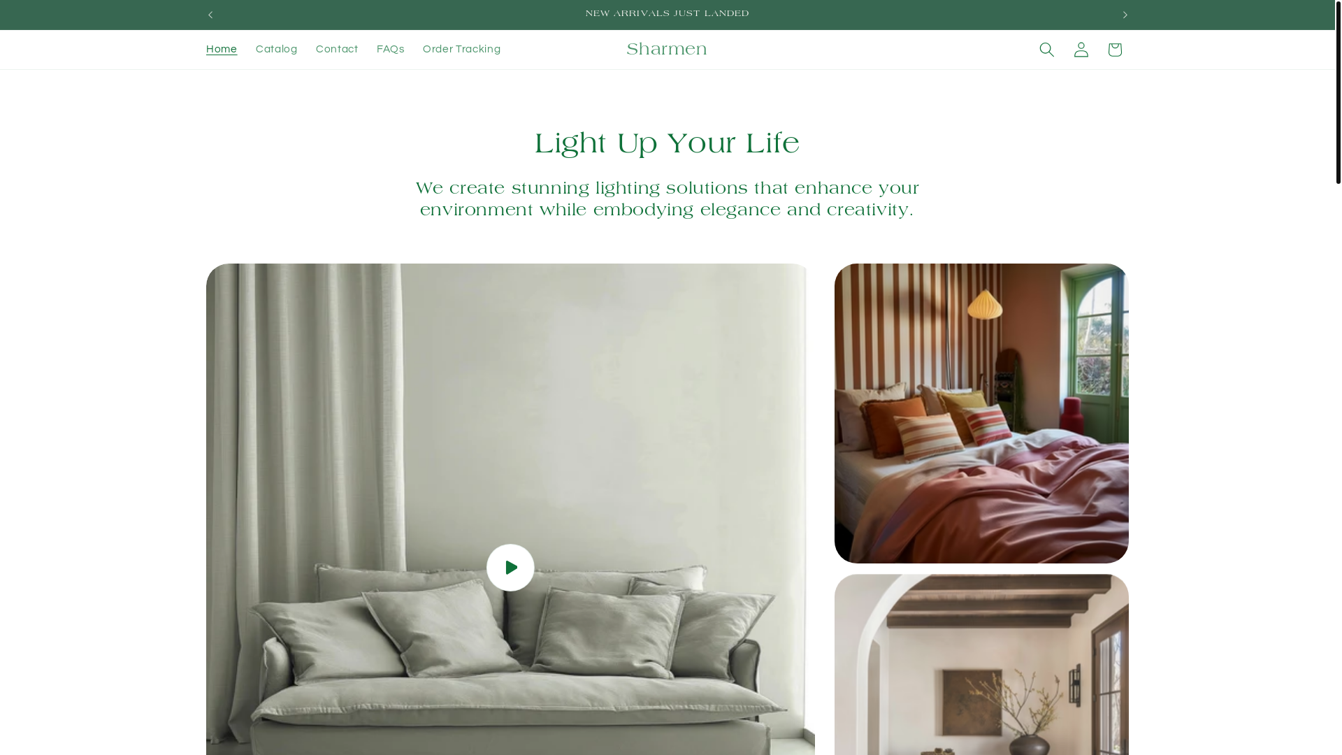 website screenshot of https://sharmen.shop/