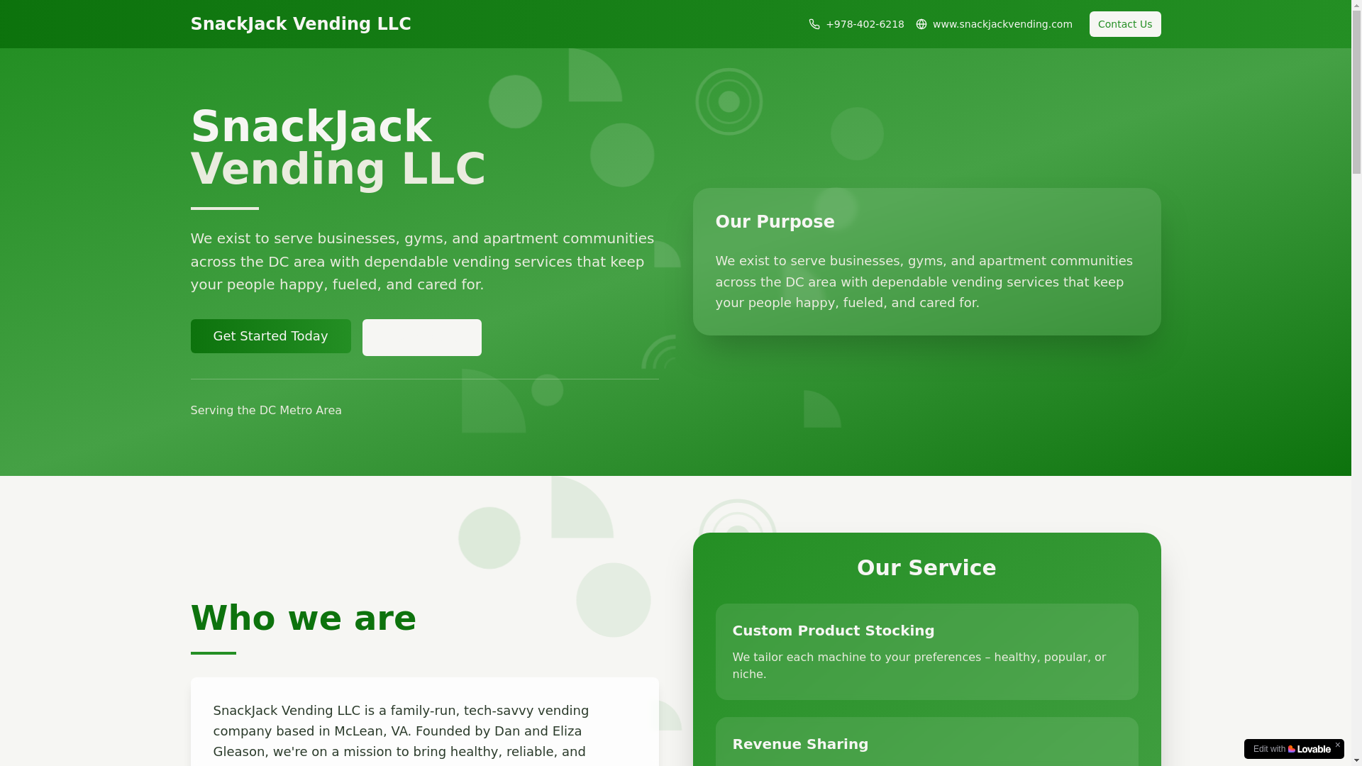 website screenshot of https://snackjackvending.com/