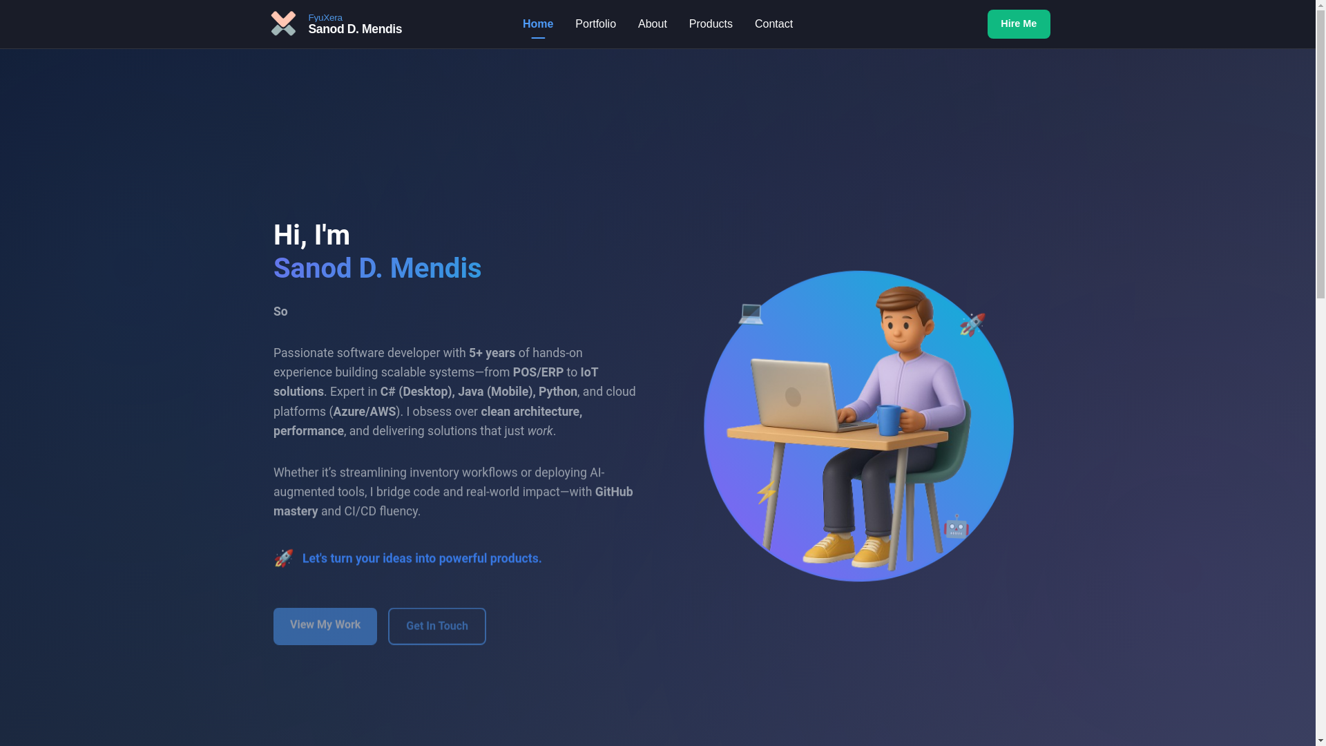 website screenshot of https://sanodmendis.pages.dev/
