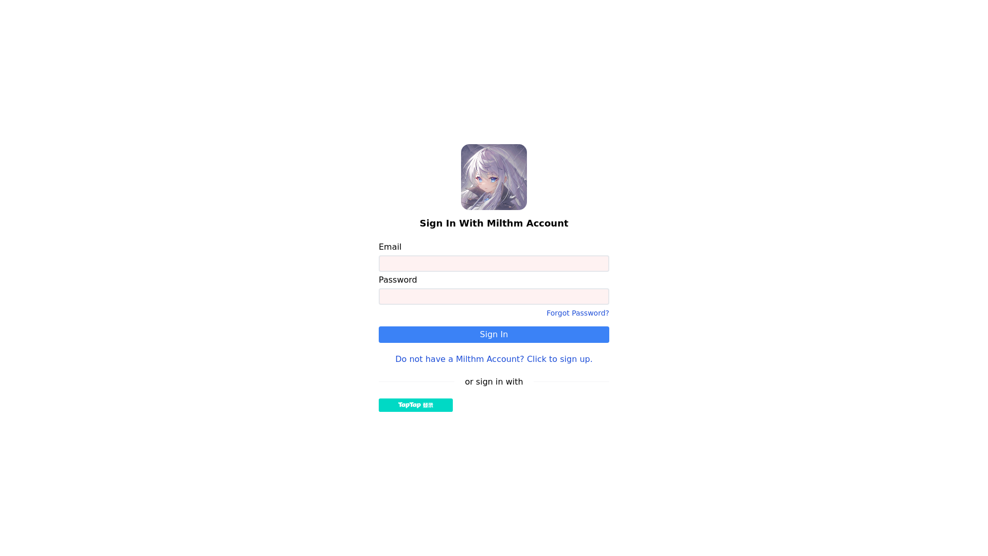 website screenshot of https://milthm-sso-staging.pages.dev/