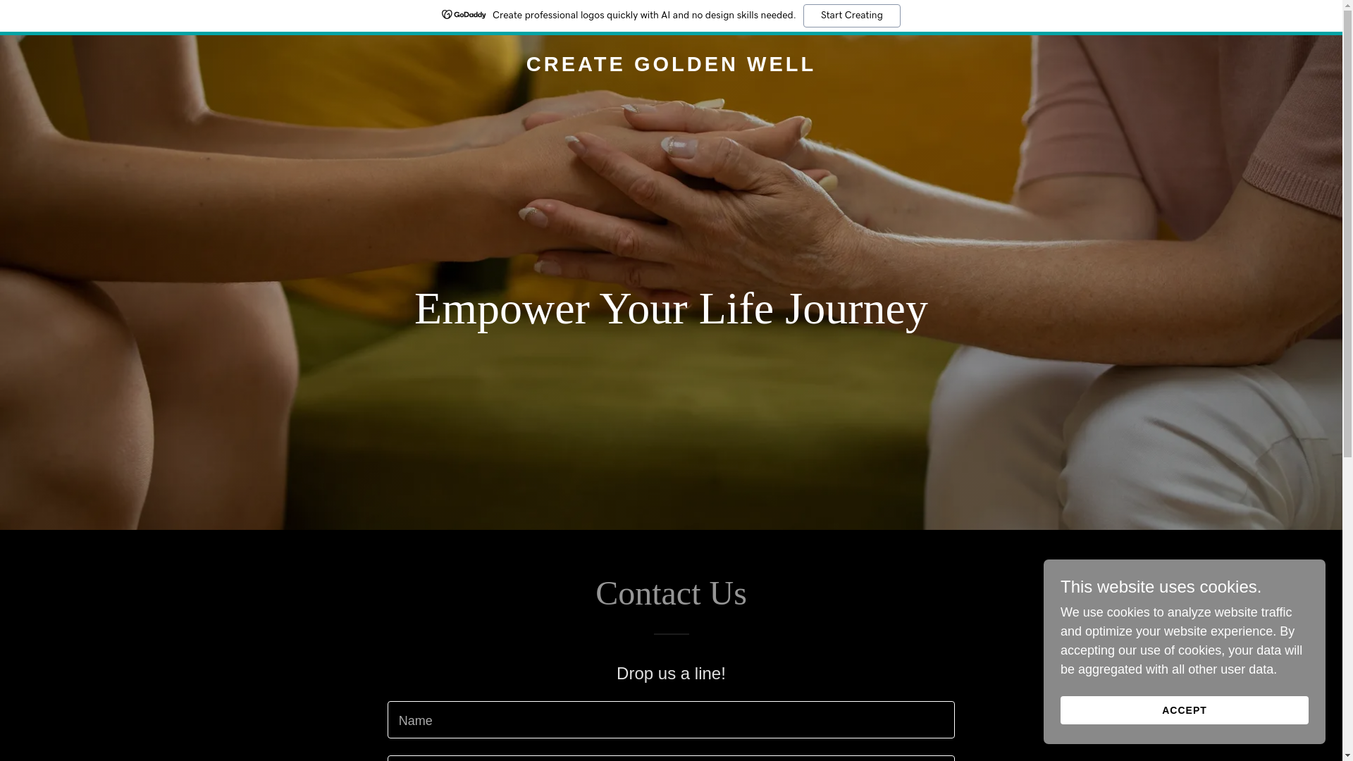website screenshot of https://creategoldenwell.com/