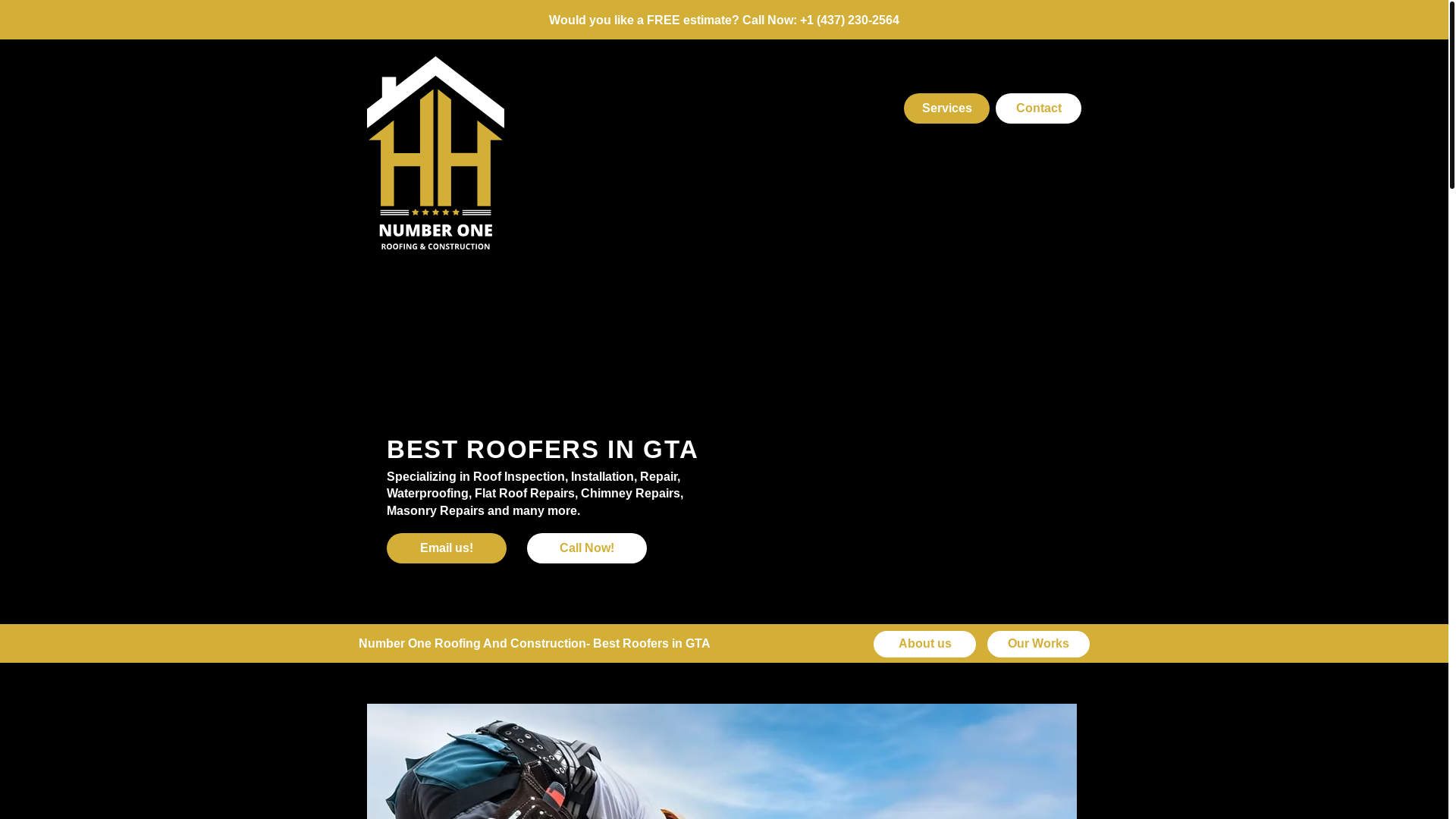 website screenshot of https://numberoneroofingandconstruction.com/