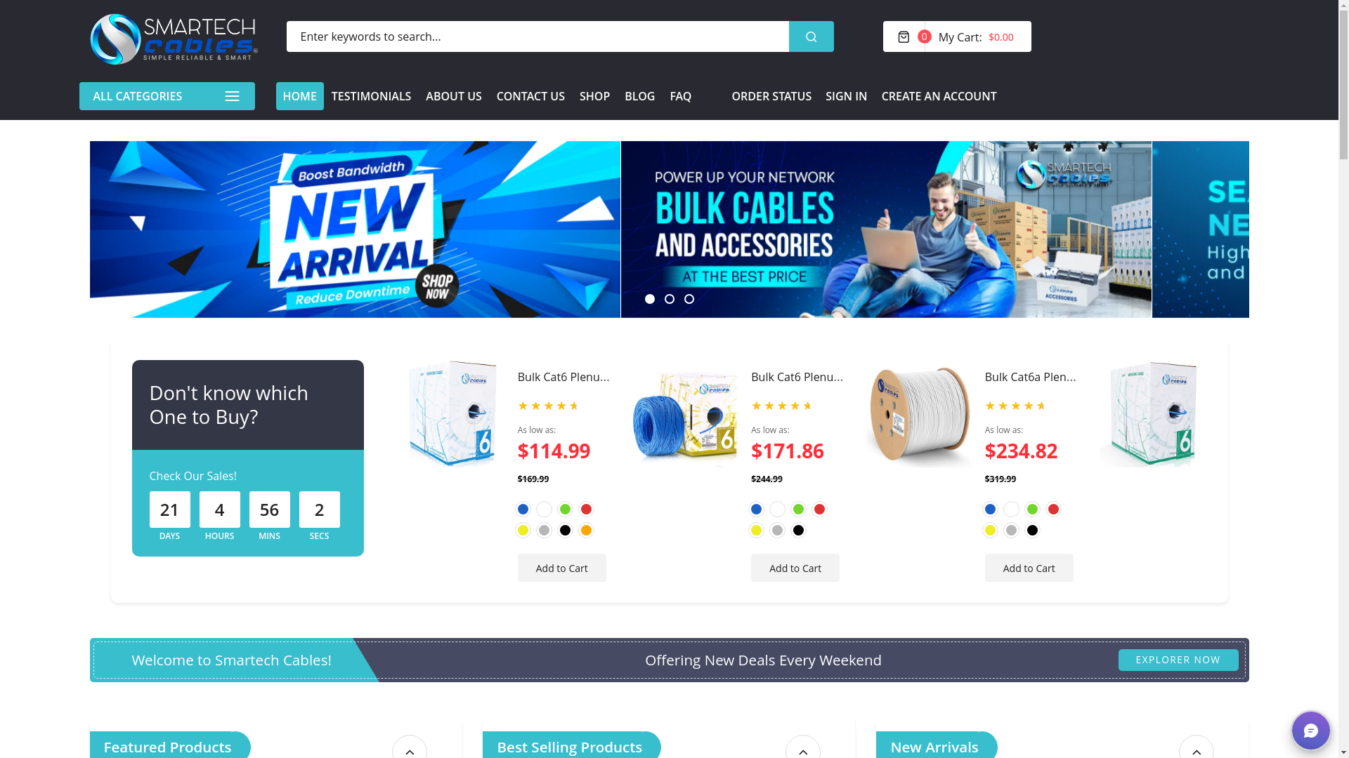website screenshot of https://www.smartechcables.com/