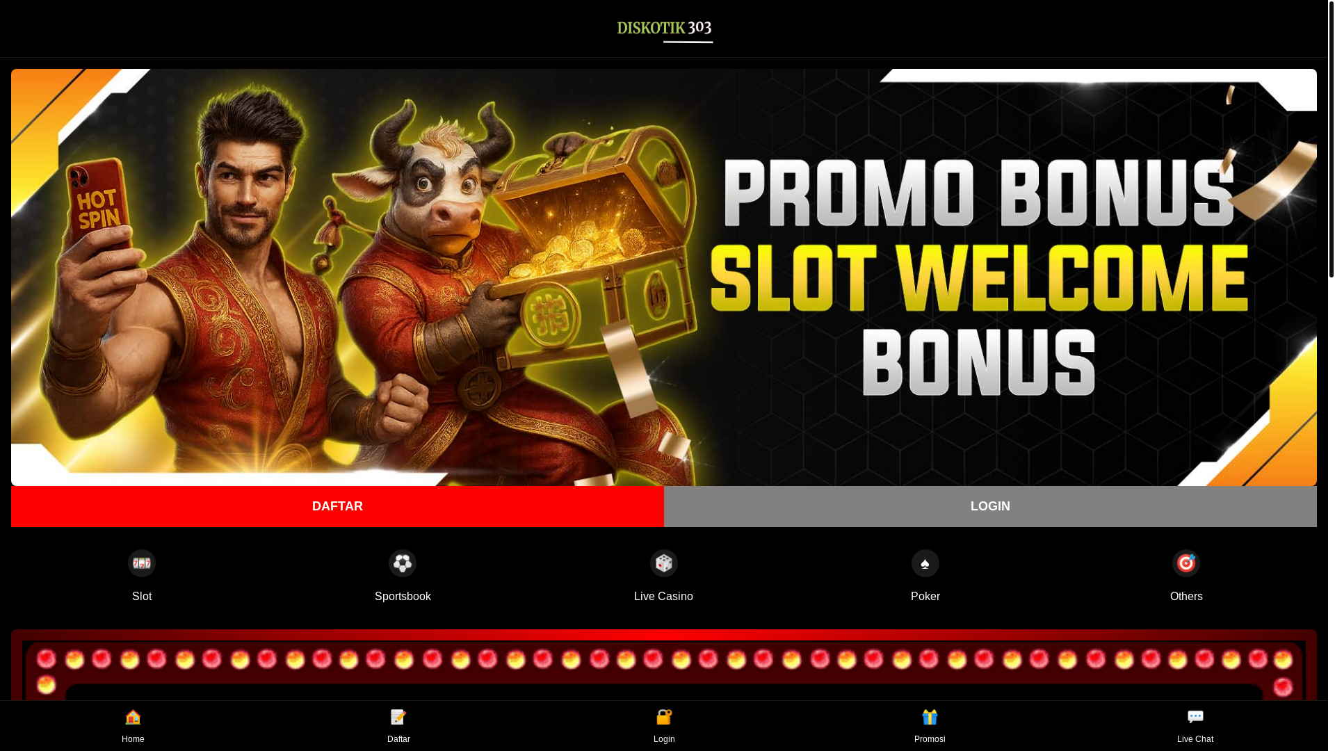 website screenshot of https://diskotik303link.com/