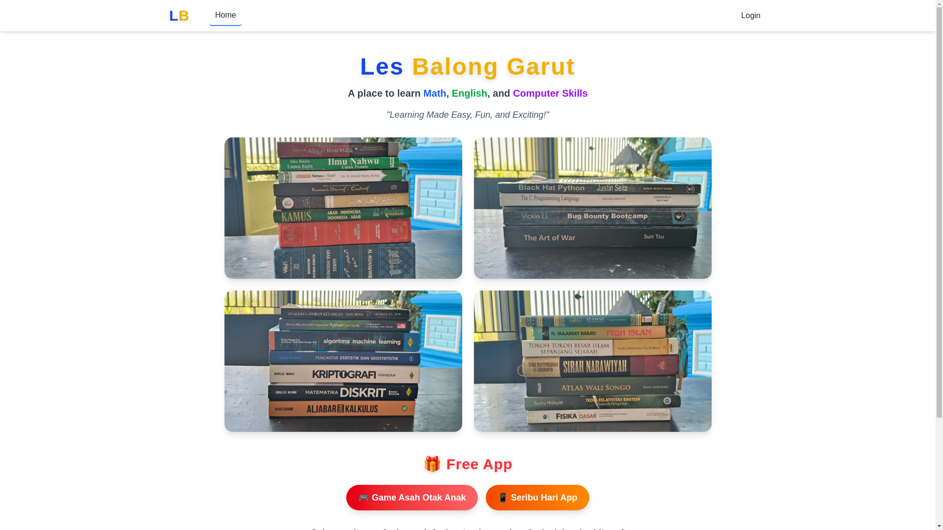 website screenshot of https://lesbalonggarut.site/