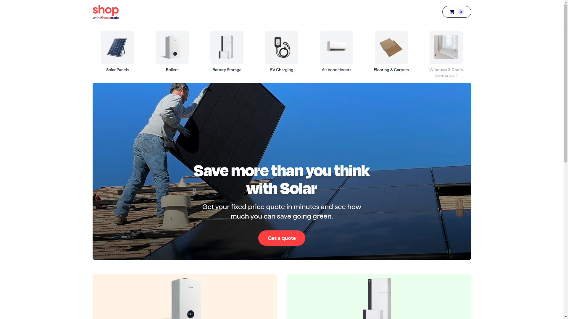 website screenshot of https://shop.checkatrade.com/