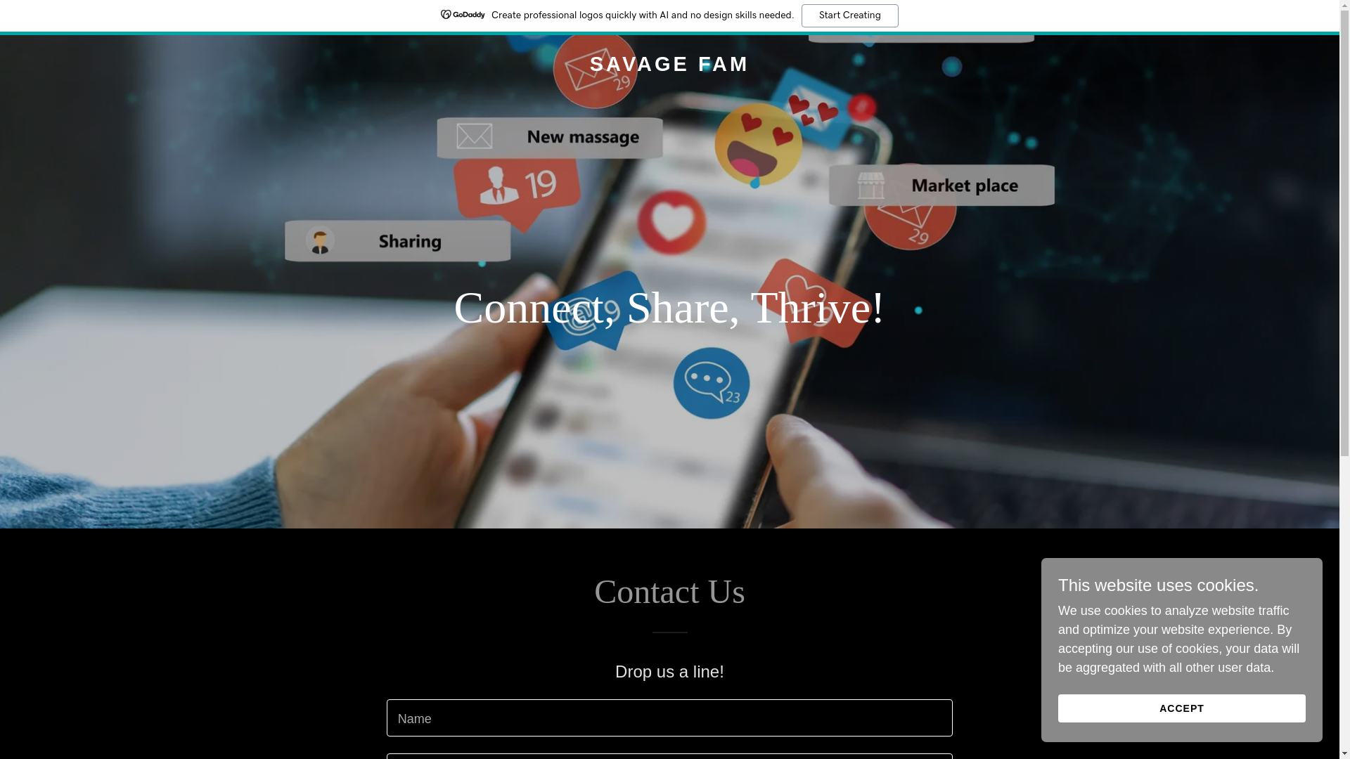 website screenshot of https://savagefam.club/